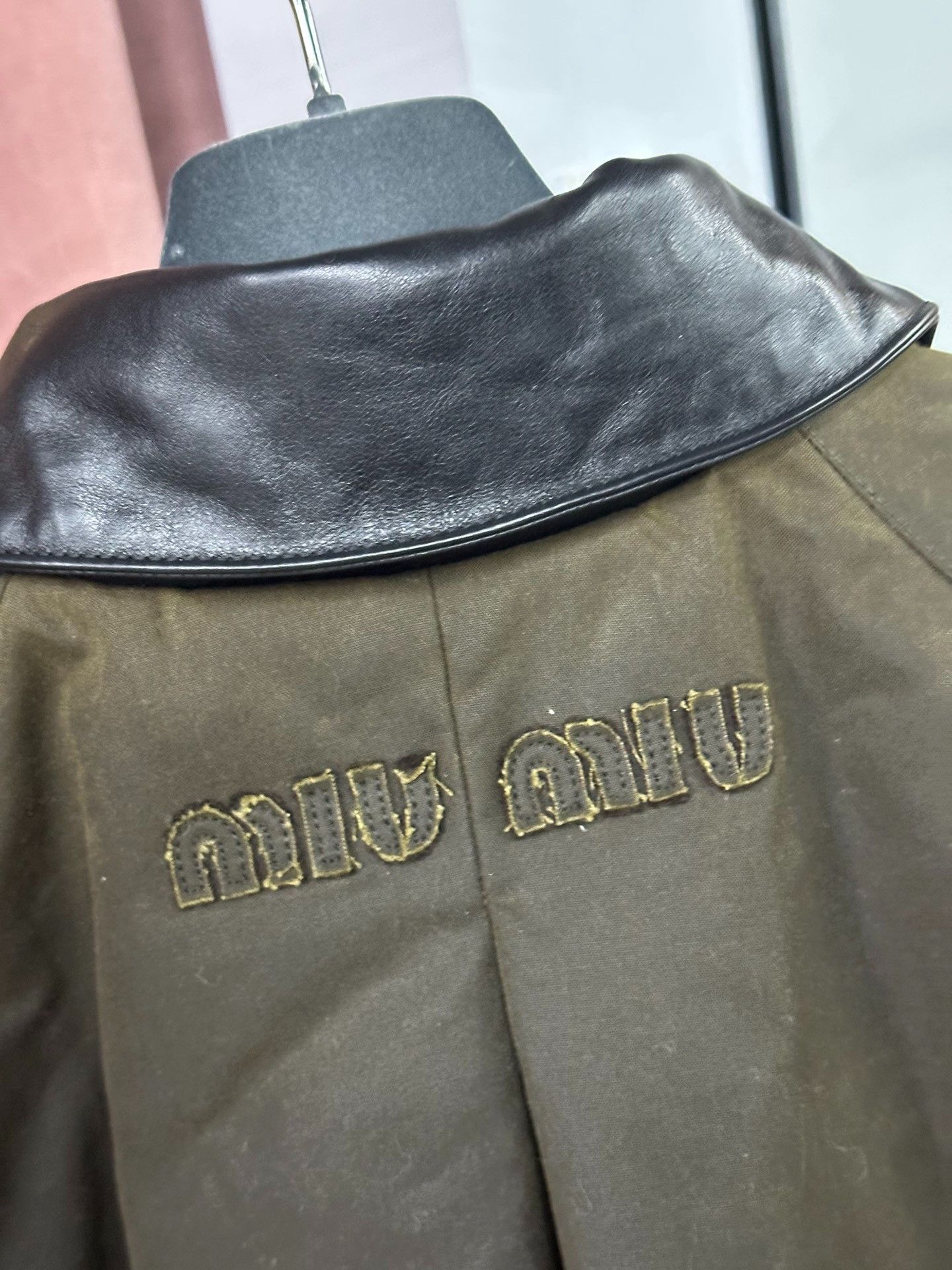 Miu Miu Miumiu Green Leather Collar Coat Size S / US 4 / IT 40 - 2 Thumbnail