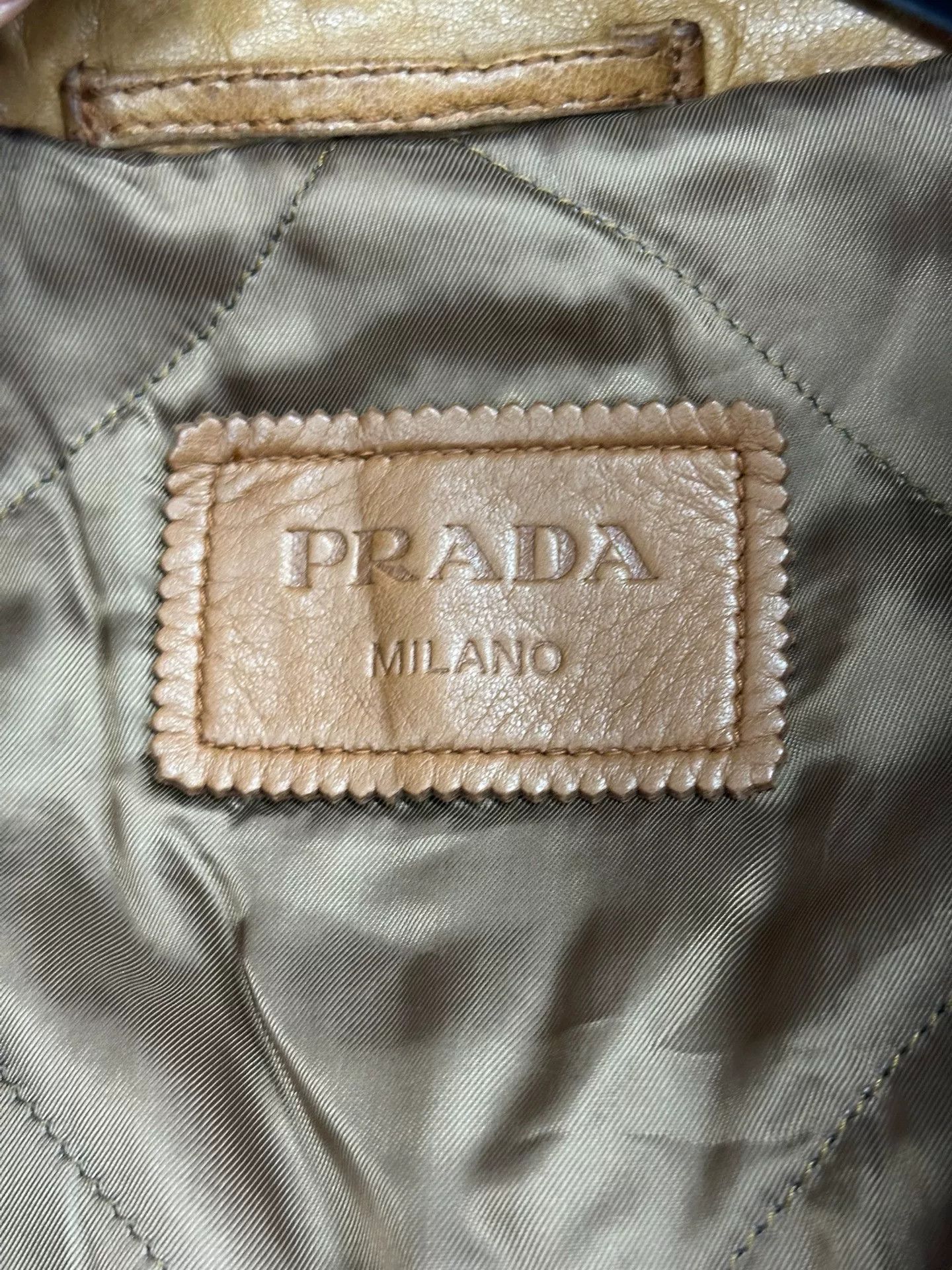 Prada Prada Brown Sheepskin Leather Jacket Size US XXS / EU 40 - 4 Thumbnail