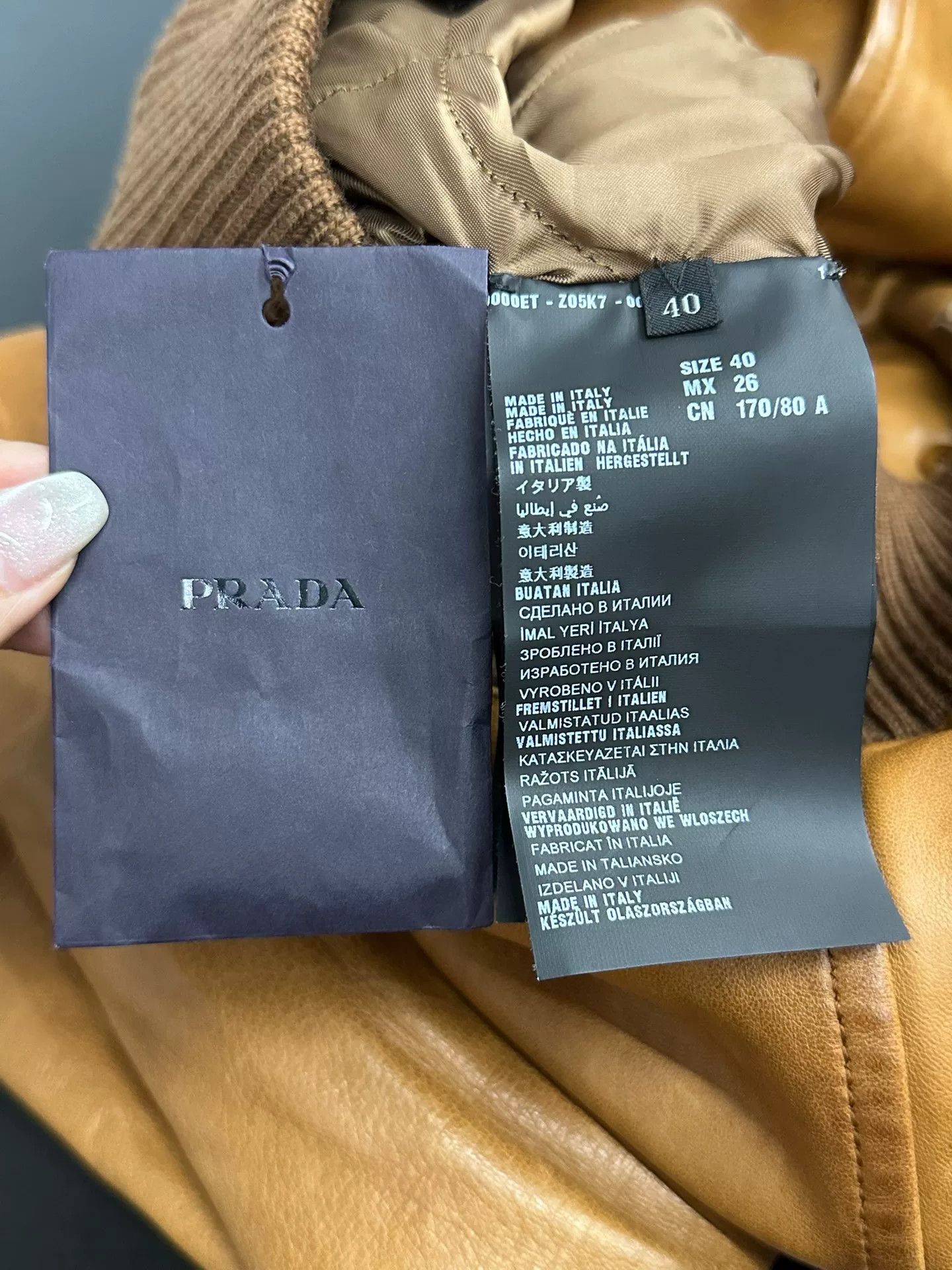 Prada Prada Brown Sheepskin Leather Jacket Size US XXS / EU 40 - 5 Thumbnail