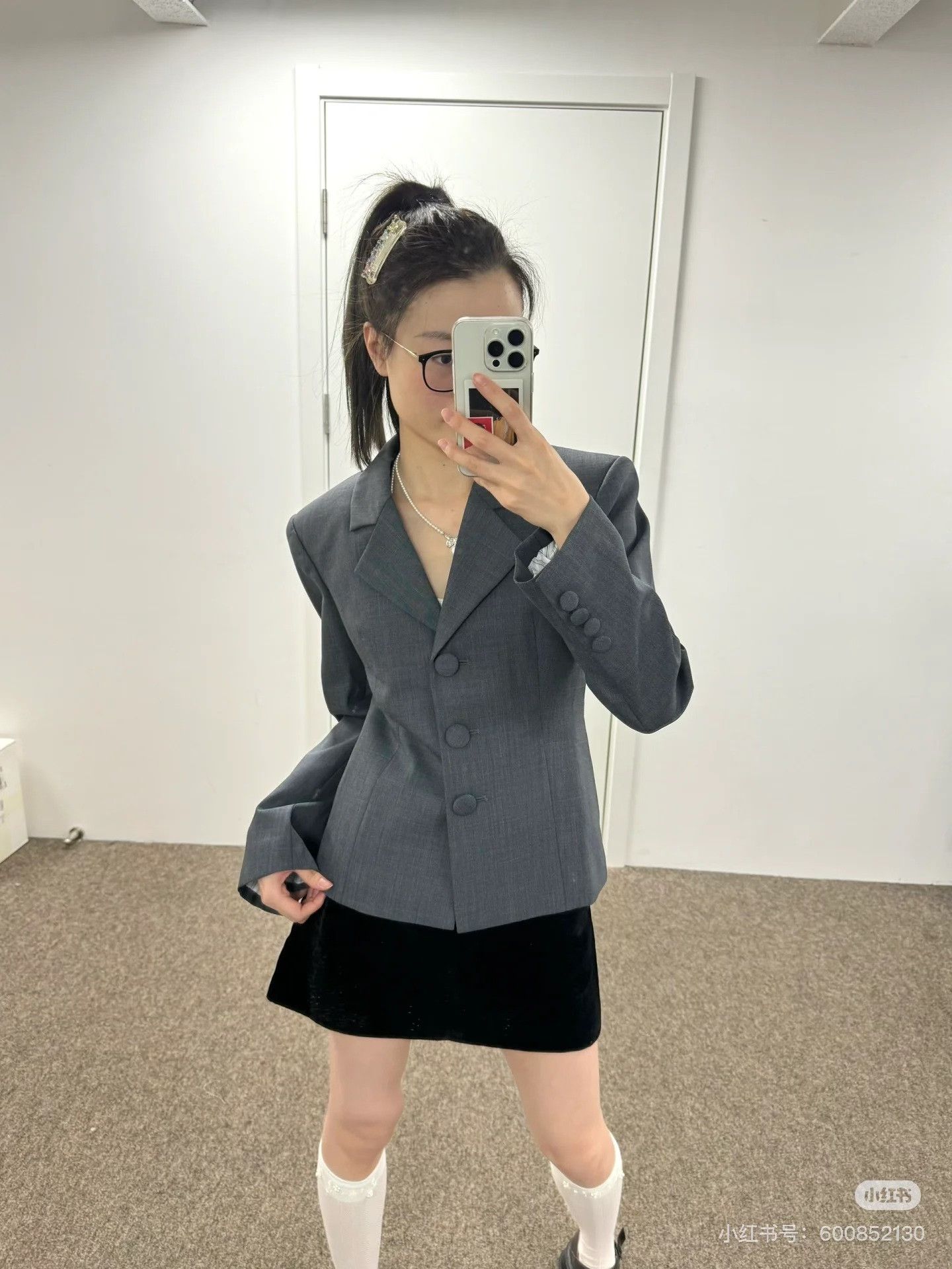 DEN IM by SIKI IM Shushu/Tong Gray Lapel Blazer Size XS / US 0-2 / IT 36-38 - 8 Thumbnail