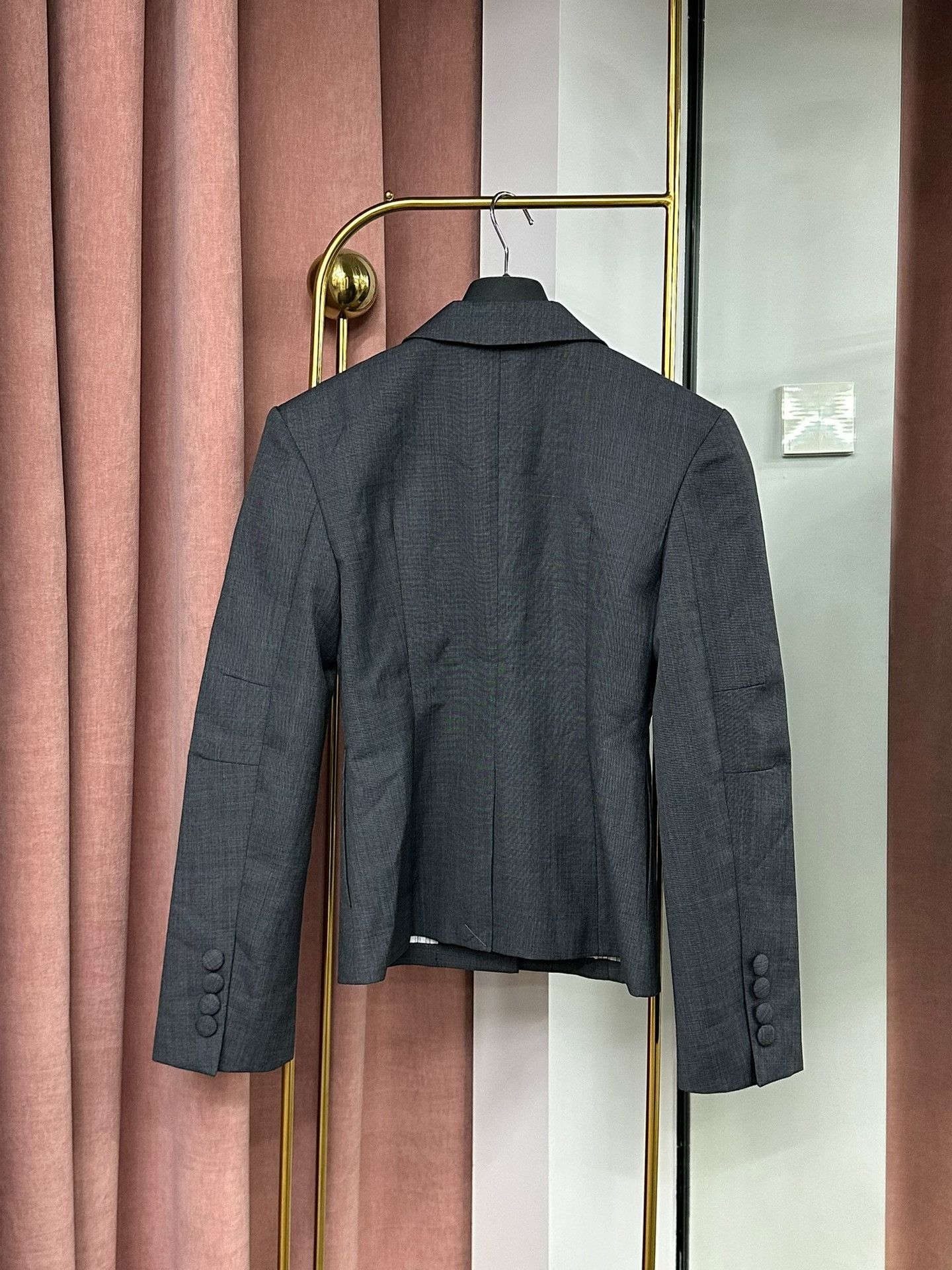 DEN IM by SIKI IM Shushu/Tong Gray Lapel Blazer Size XS / US 0-2 / IT 36-38 - 3 Thumbnail