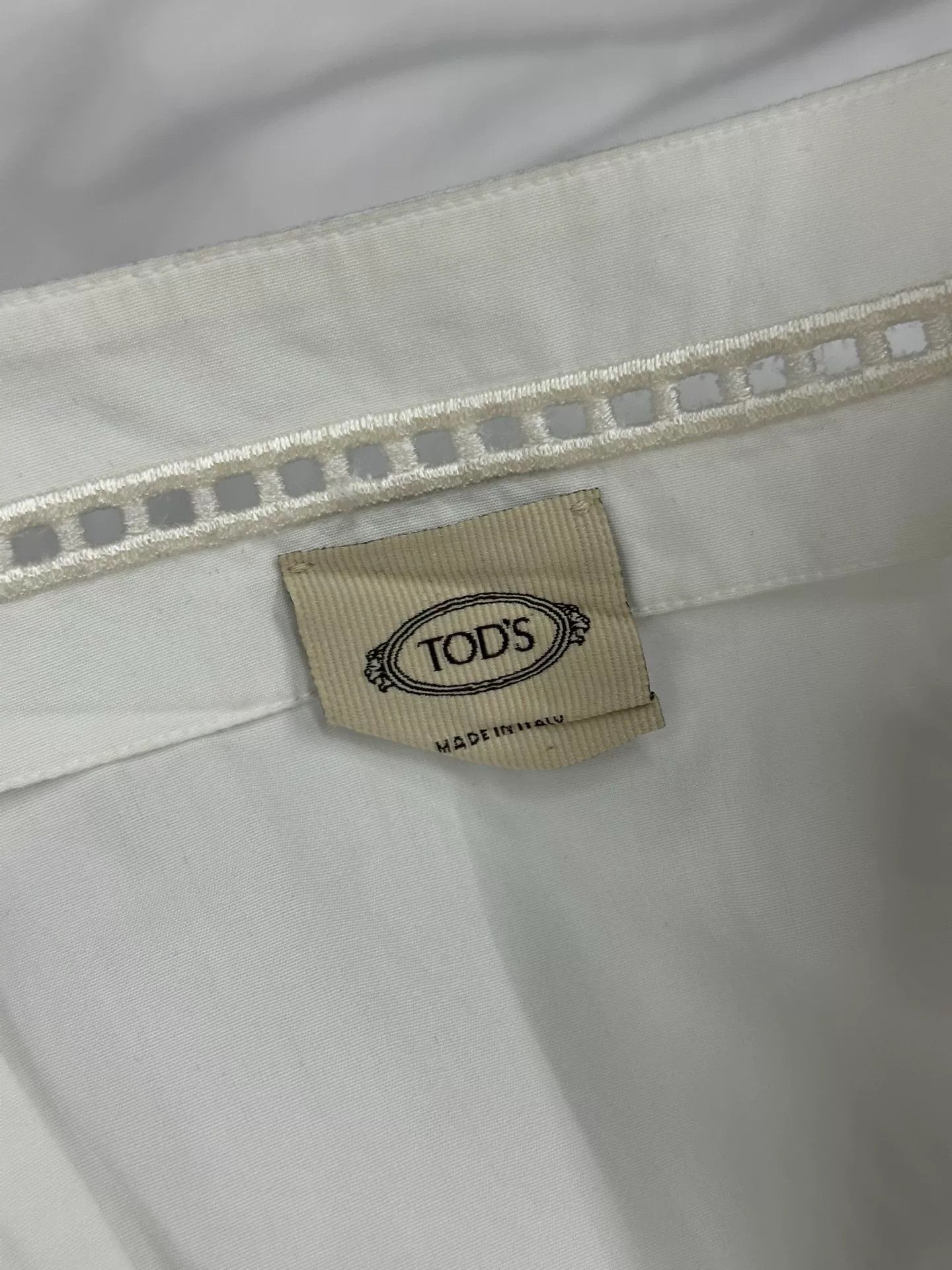Tod's Tod's White V-Neck Top Size S / US 4 / IT 40 - 3 Thumbnail