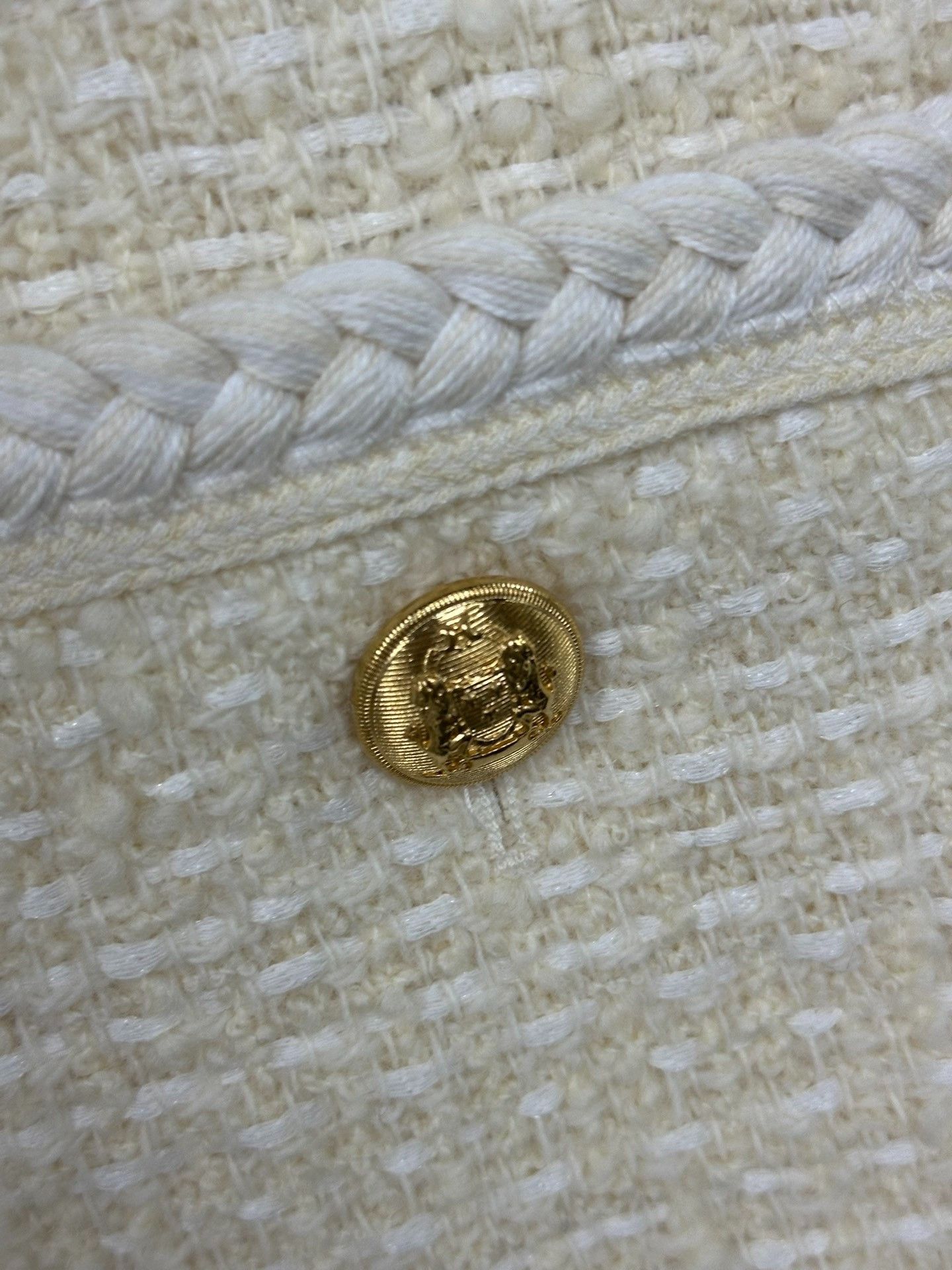 Celine Celine White Gold Button Coat Size S / US 4 / IT 40 - 2 Thumbnail