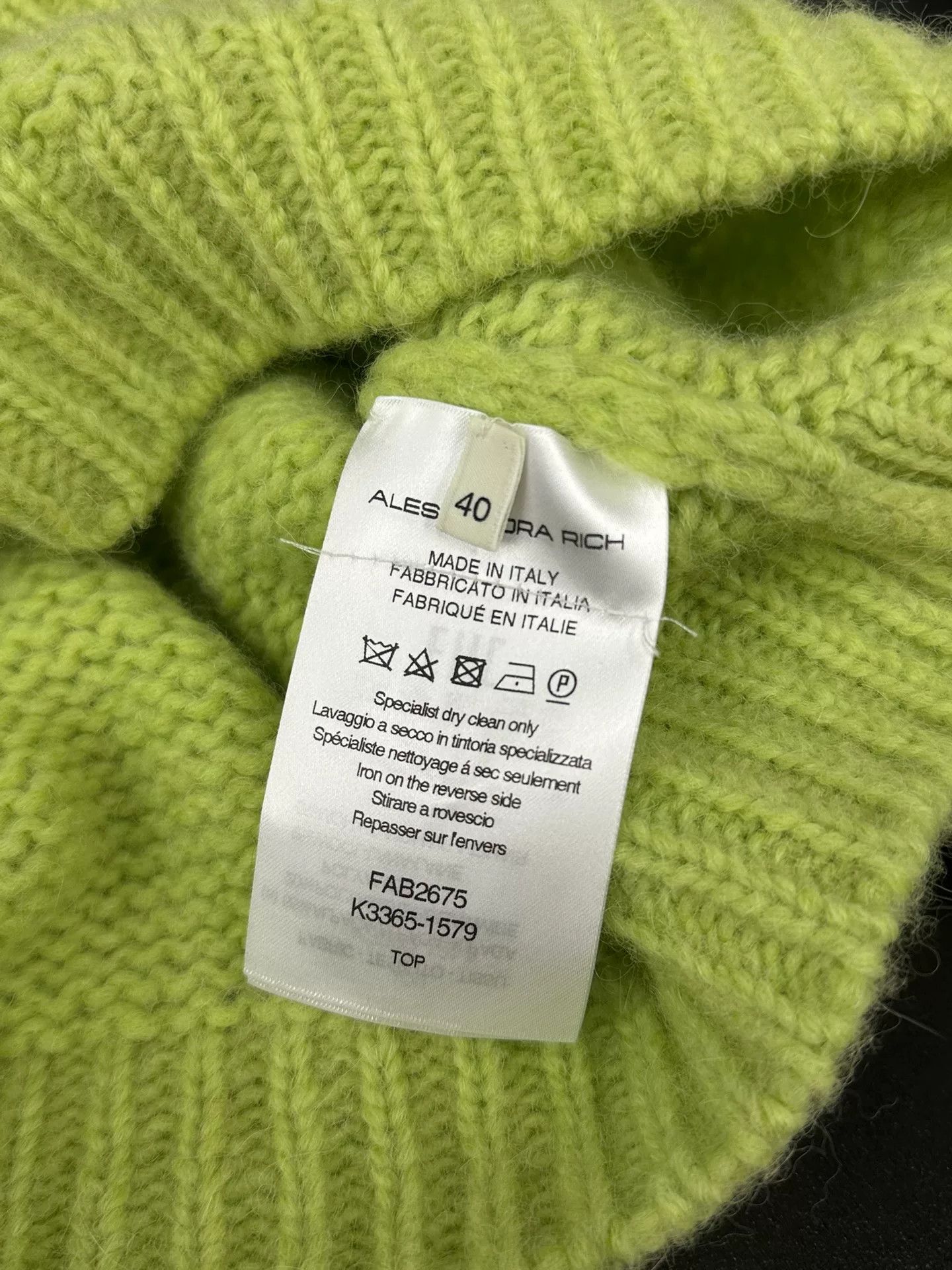 Alessandra Rich Alessandra Rich Green Floral Alpaca Cropped Knit Size S / US 4 / IT 40 - 6 Thumbnail