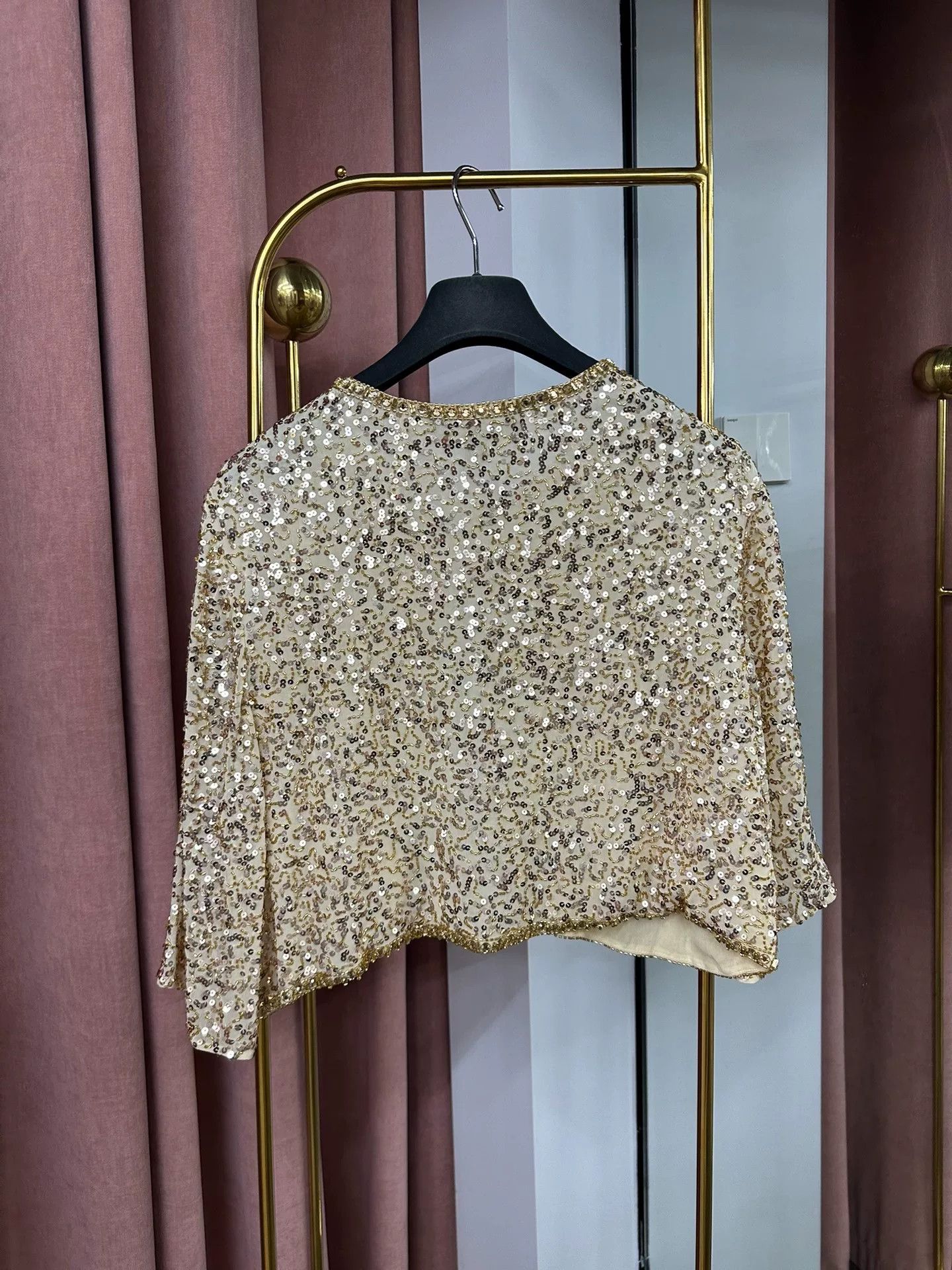 Jenny Packham Jenny Packham Yellow Sequin Cardigan Size M / US 6-8 / IT 42-44 - 4 Thumbnail