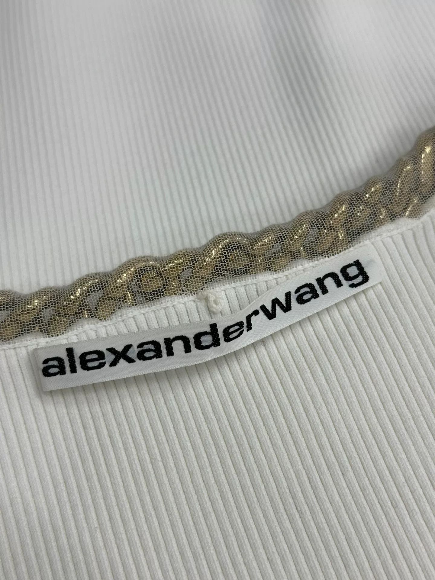 Alexander Wang Alexander Wang White Gold Chain Knit Top Size S / US 4 / IT 40 - 4 Thumbnail
