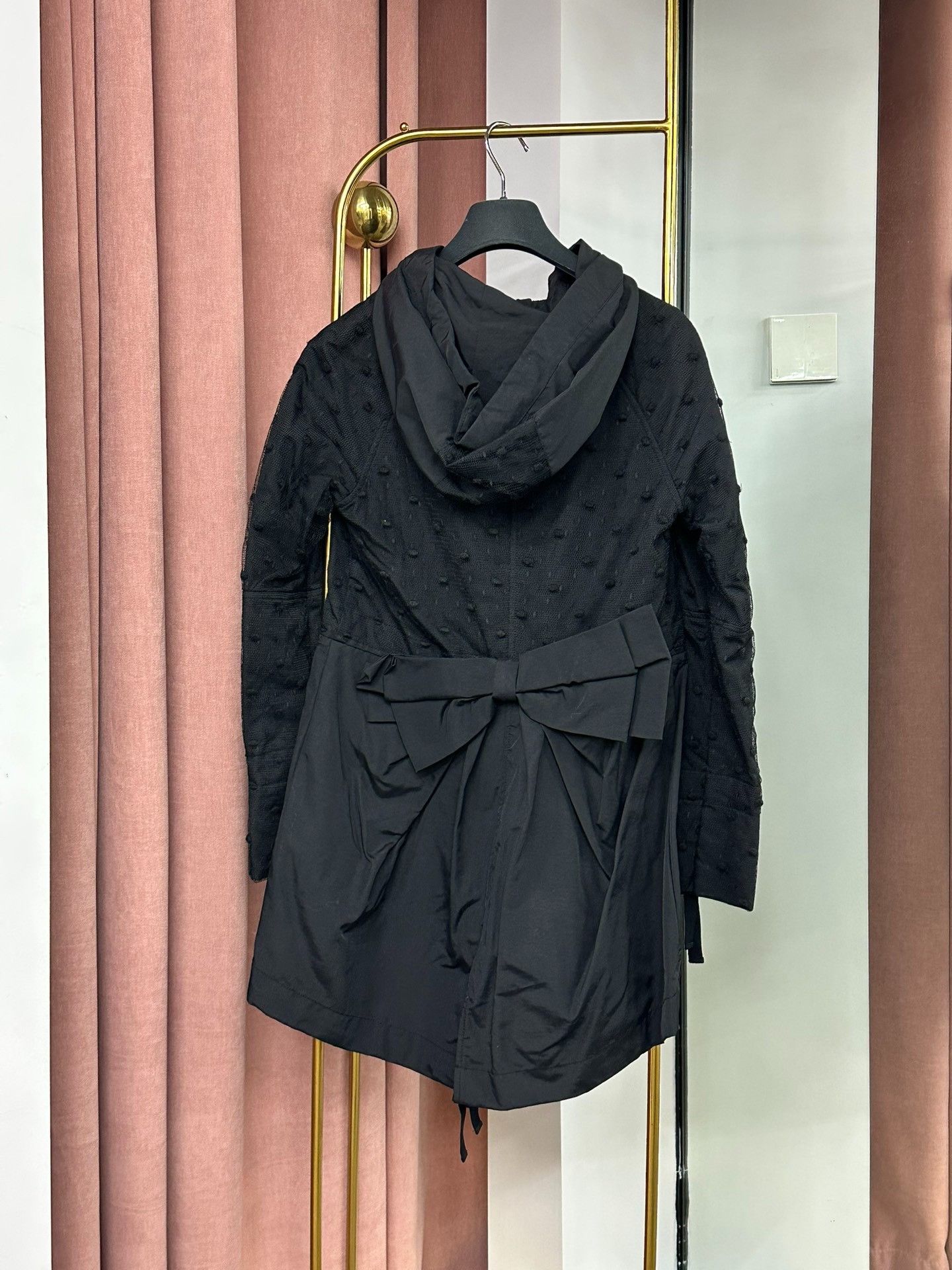 RED Valentino Red Valentino Black Mesh Panel Coat Size S / US 4 / IT 40 - 4 Thumbnail