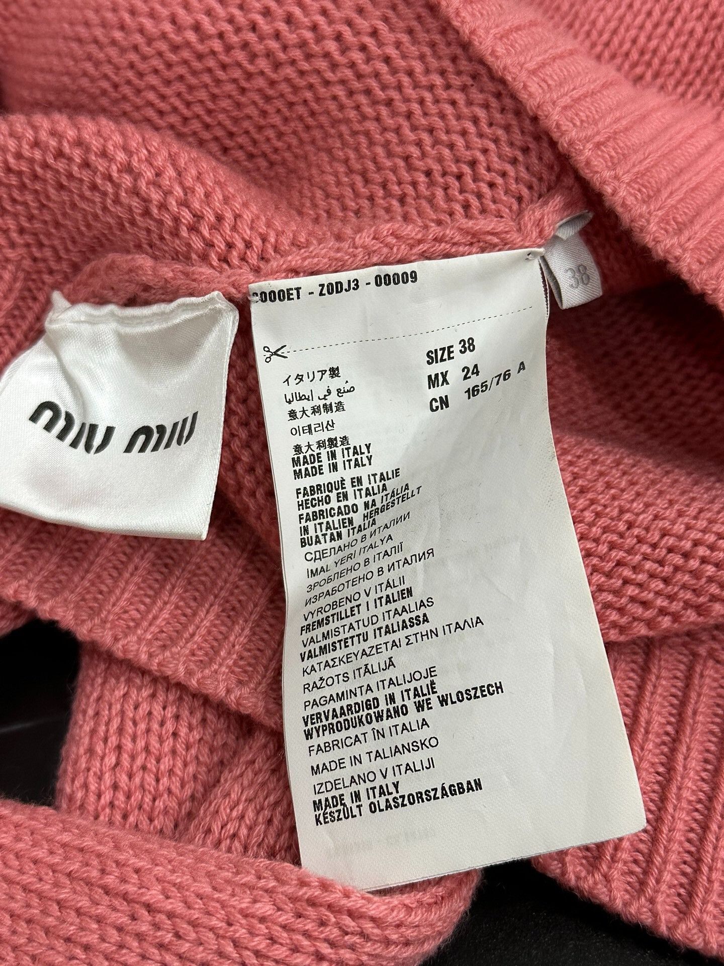 Miu Miu Miu Miu Pink Cashmere Diamond Long-Sleeve Top Size S / US 4 / IT 40 - 5 Thumbnail
