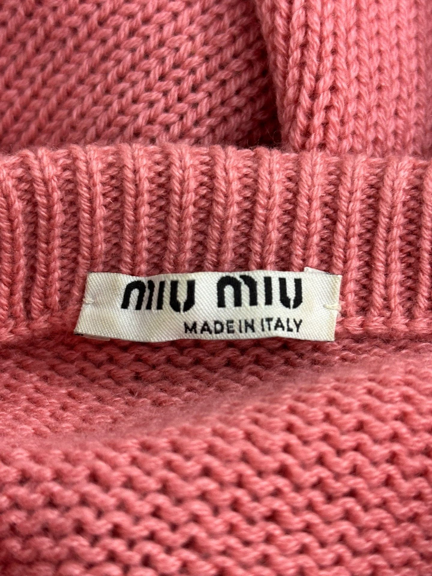Miu Miu Miu Miu Pink Cashmere Diamond Long-Sleeve Top Size S / US 4 / IT 40 - 4 Thumbnail