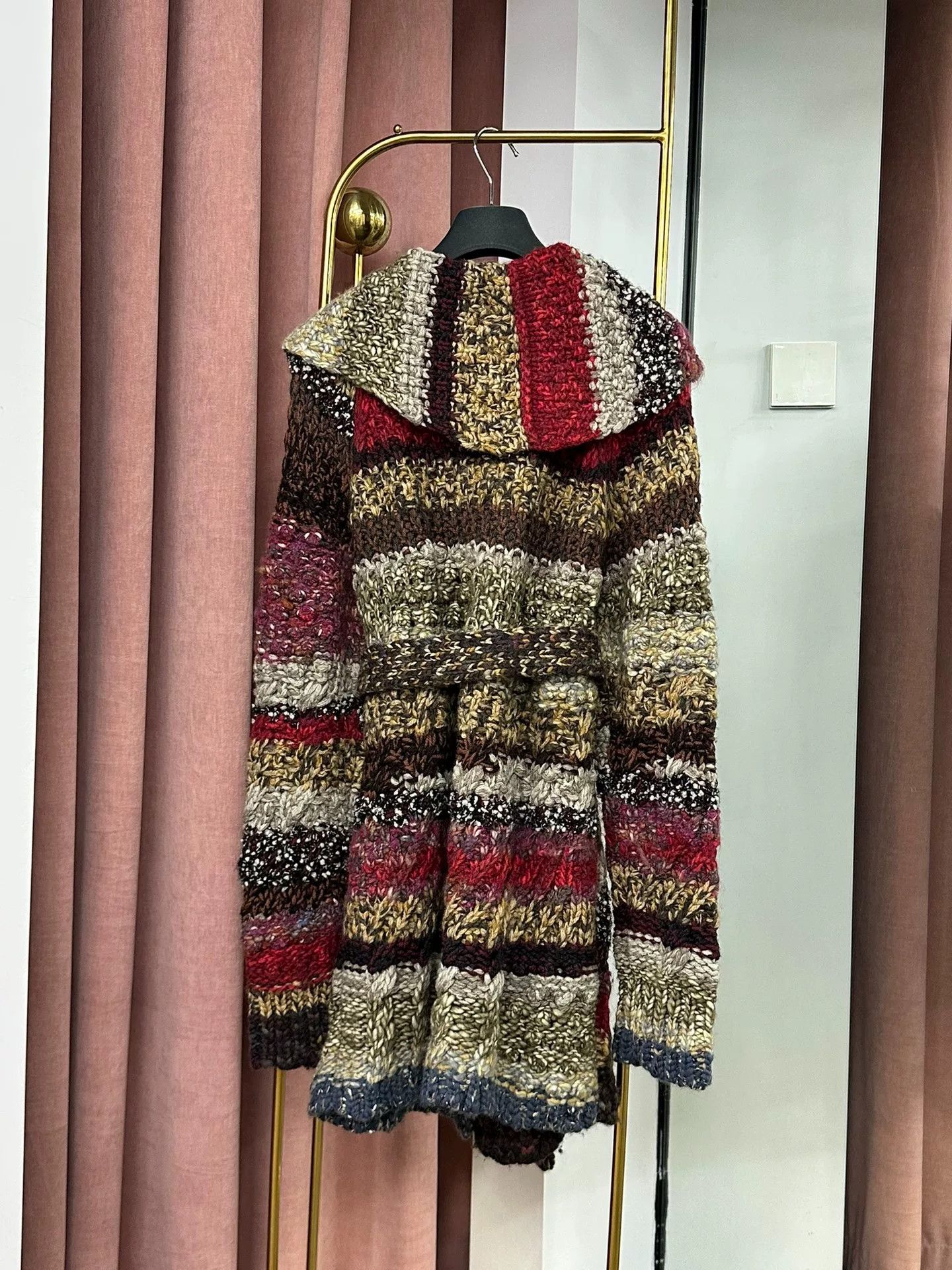 Dior Dior Colored Wool Knit Coat with Belt Size XXS / US 00 / IT 34 - 5 Thumbnail