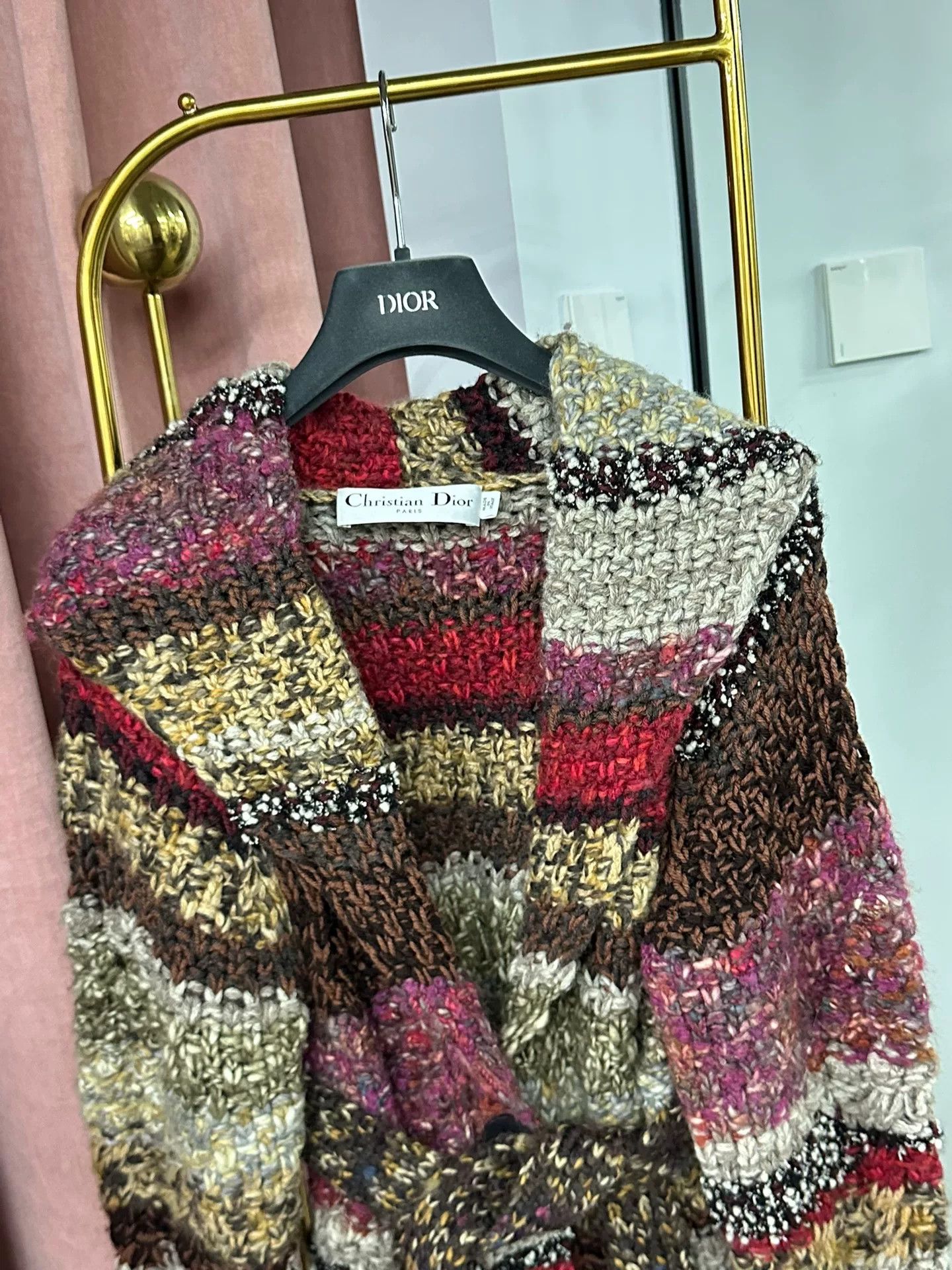 Dior Dior Colored Wool Knit Coat with Belt Size XXS / US 00 / IT 34 - 3 Thumbnail
