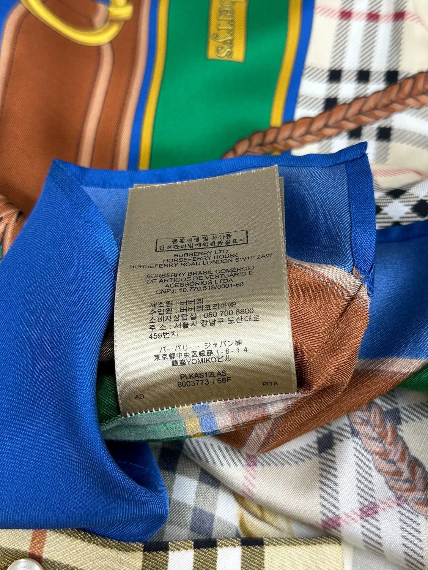 Burberry Burberry Printed Tie-Waist Silk Shirt Size XS / US 0-2 / IT 36-38 - 7 Thumbnail