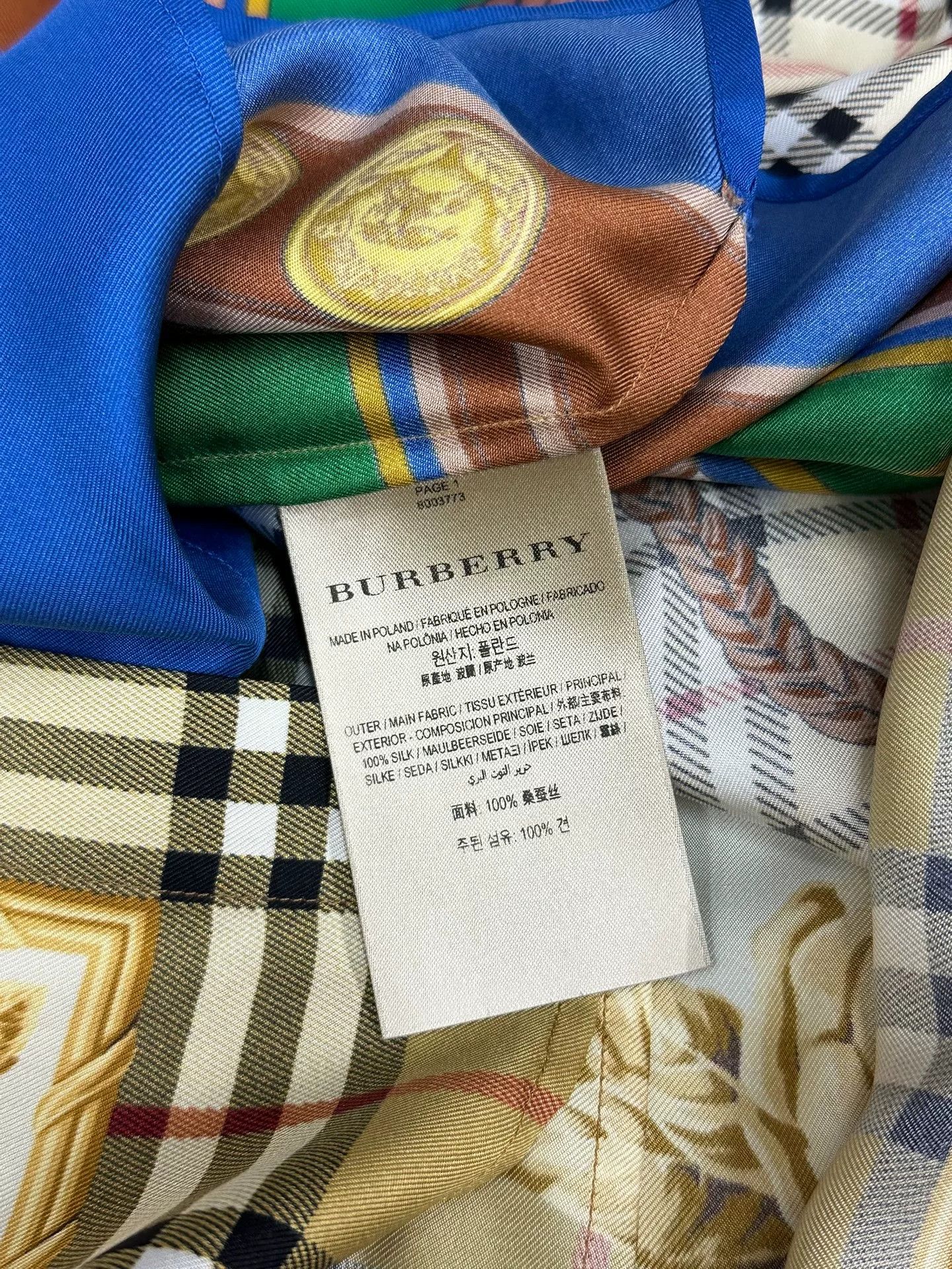 Burberry Burberry Printed Tie-Waist Silk Shirt Size XS / US 0-2 / IT 36-38 - 5 Thumbnail