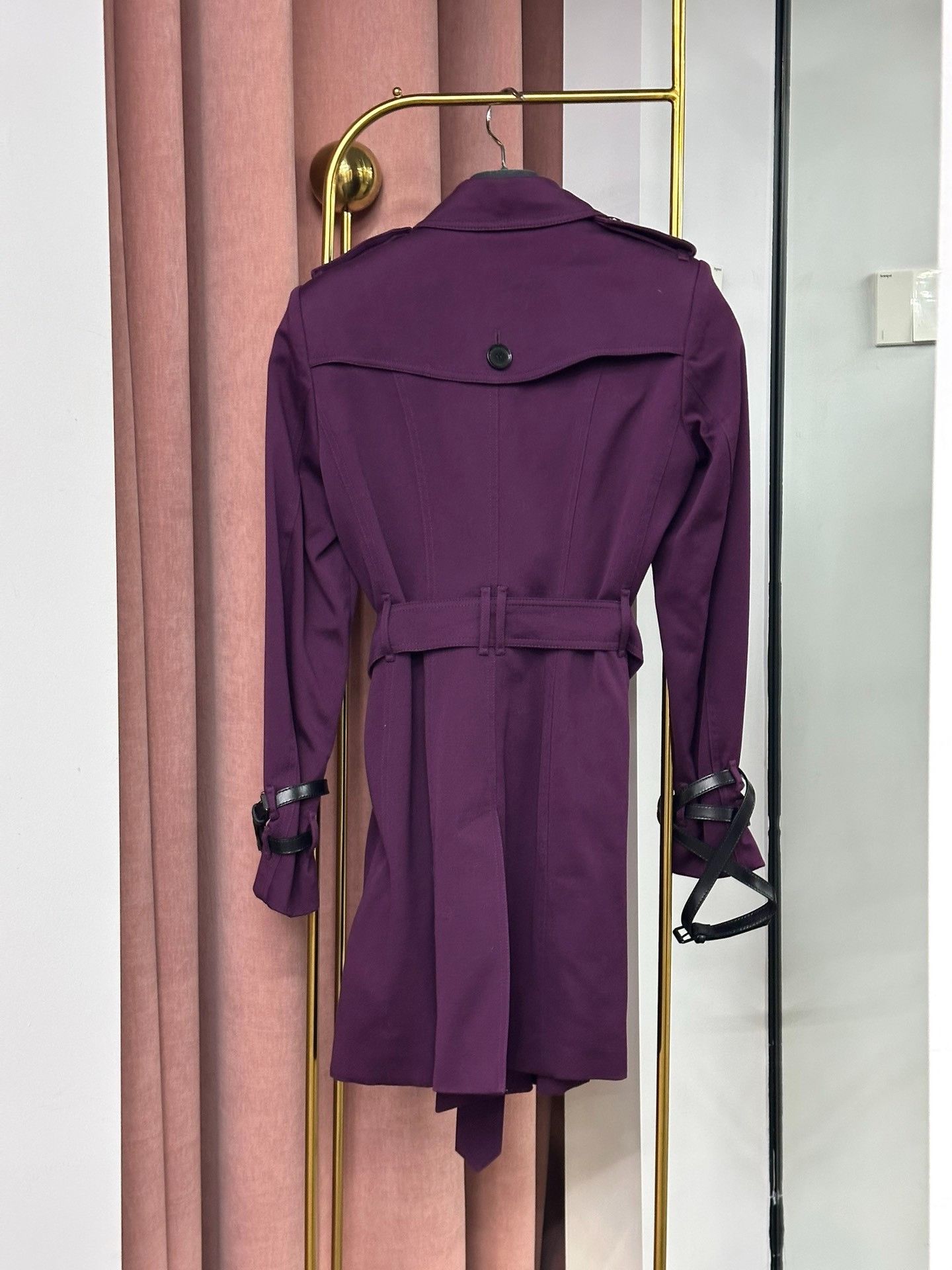 Burberry Burberry Purple Trench Coat Size S / US 4 / IT 40 - 2 Thumbnail