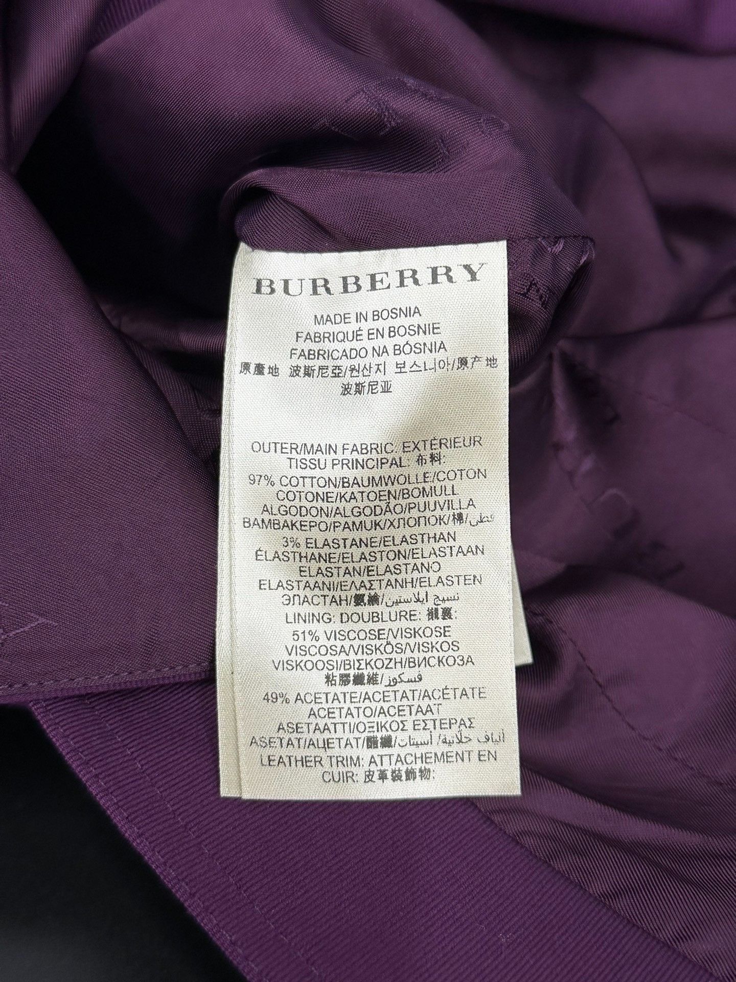 Burberry Burberry Purple Trench Coat Size S / US 4 / IT 40 - 5 Thumbnail