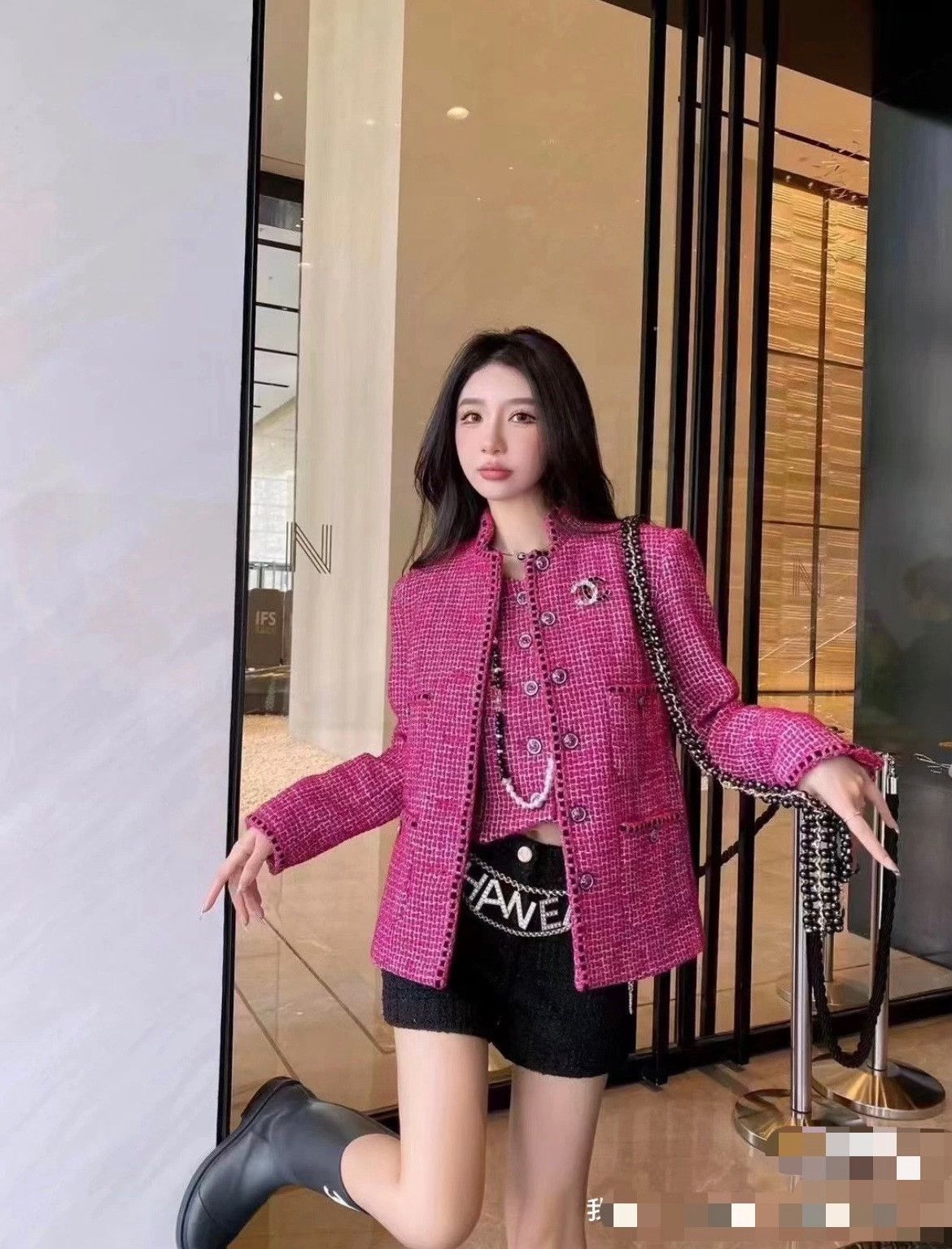 Chanel Chanel 22B Pink Tweed Jacket Size XS / US 0-2 / IT 36-38 - 8 Thumbnail