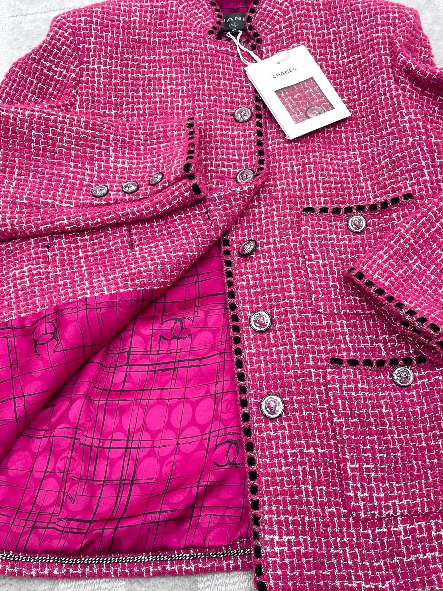 Chanel Chanel 22B Pink Tweed Jacket Size XS / US 0-2 / IT 36-38 - 3 Thumbnail