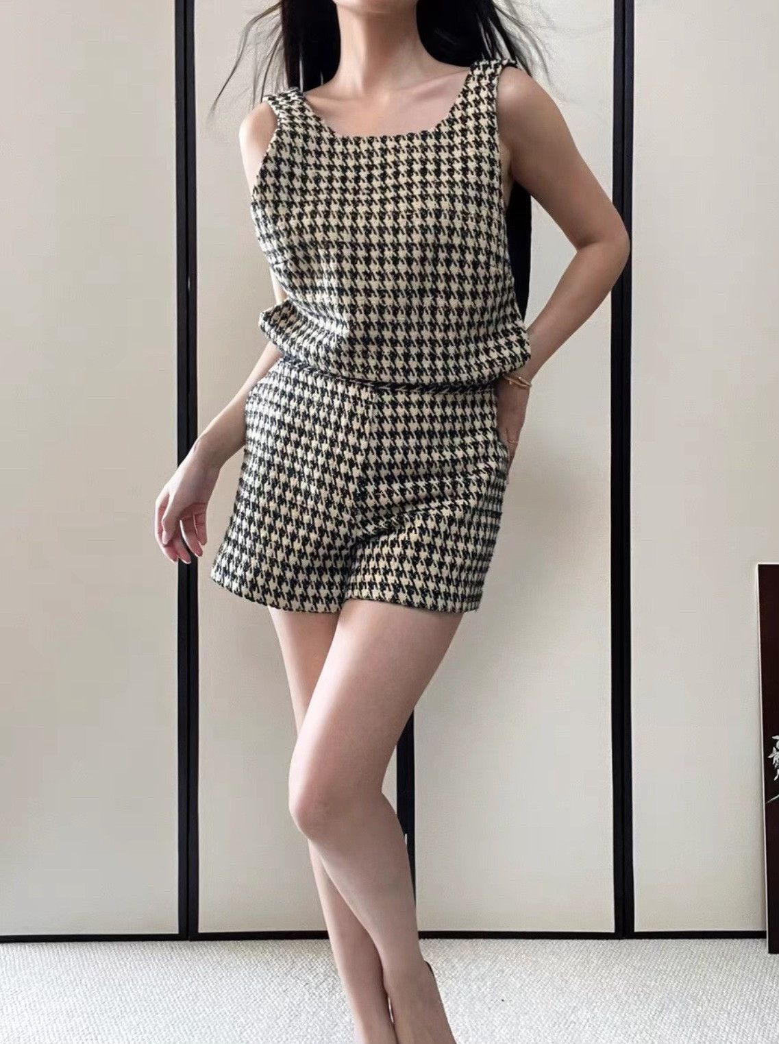 Dior Dior Vintage Houndstooth Backless Playsuit Size 36" / US 14 / IT 50 - 7 Thumbnail
