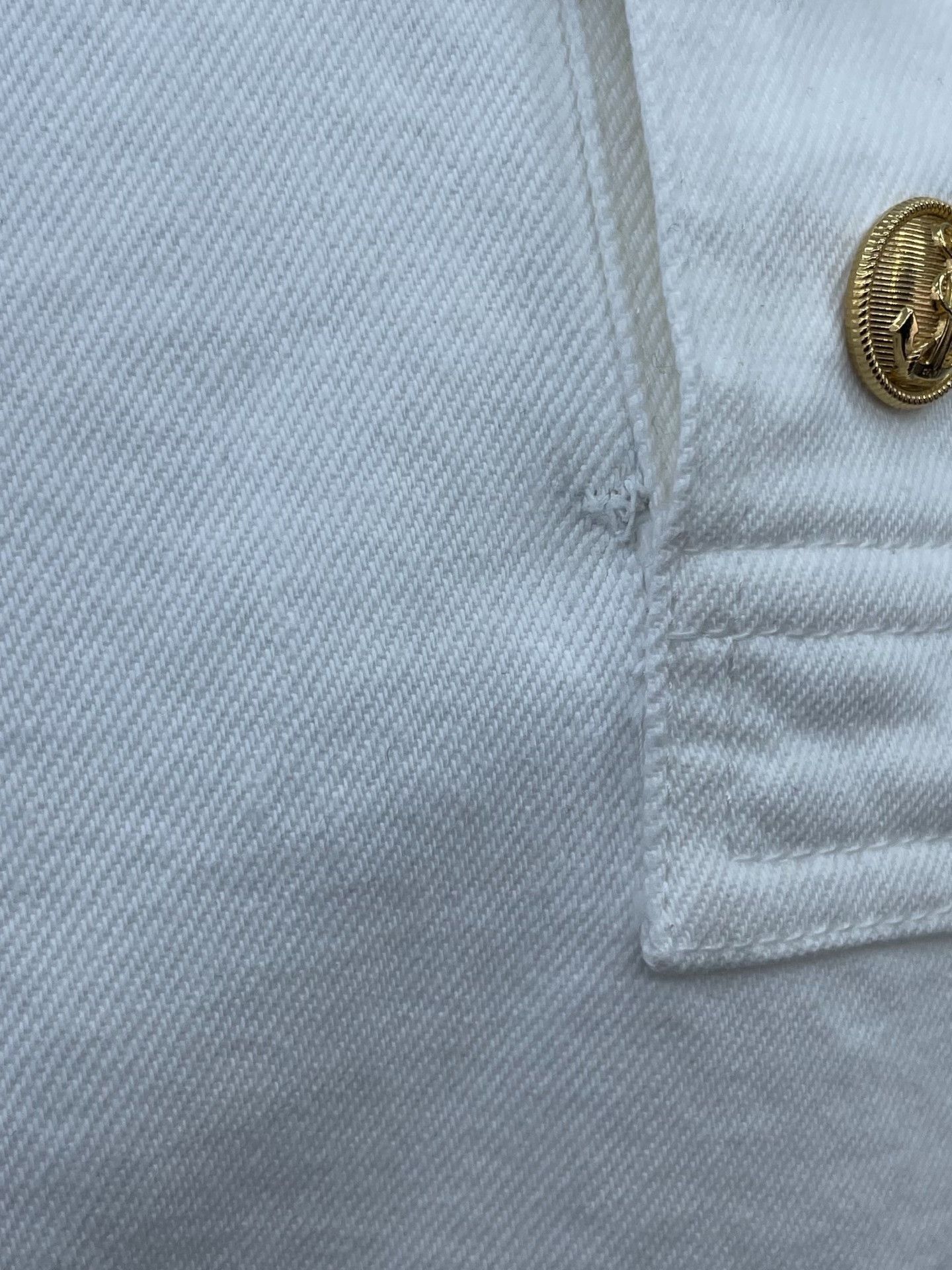Celine Celine White Gold Button Denim Hooded Jacket Size XXS / US 00 / IT 34 - 8 Thumbnail