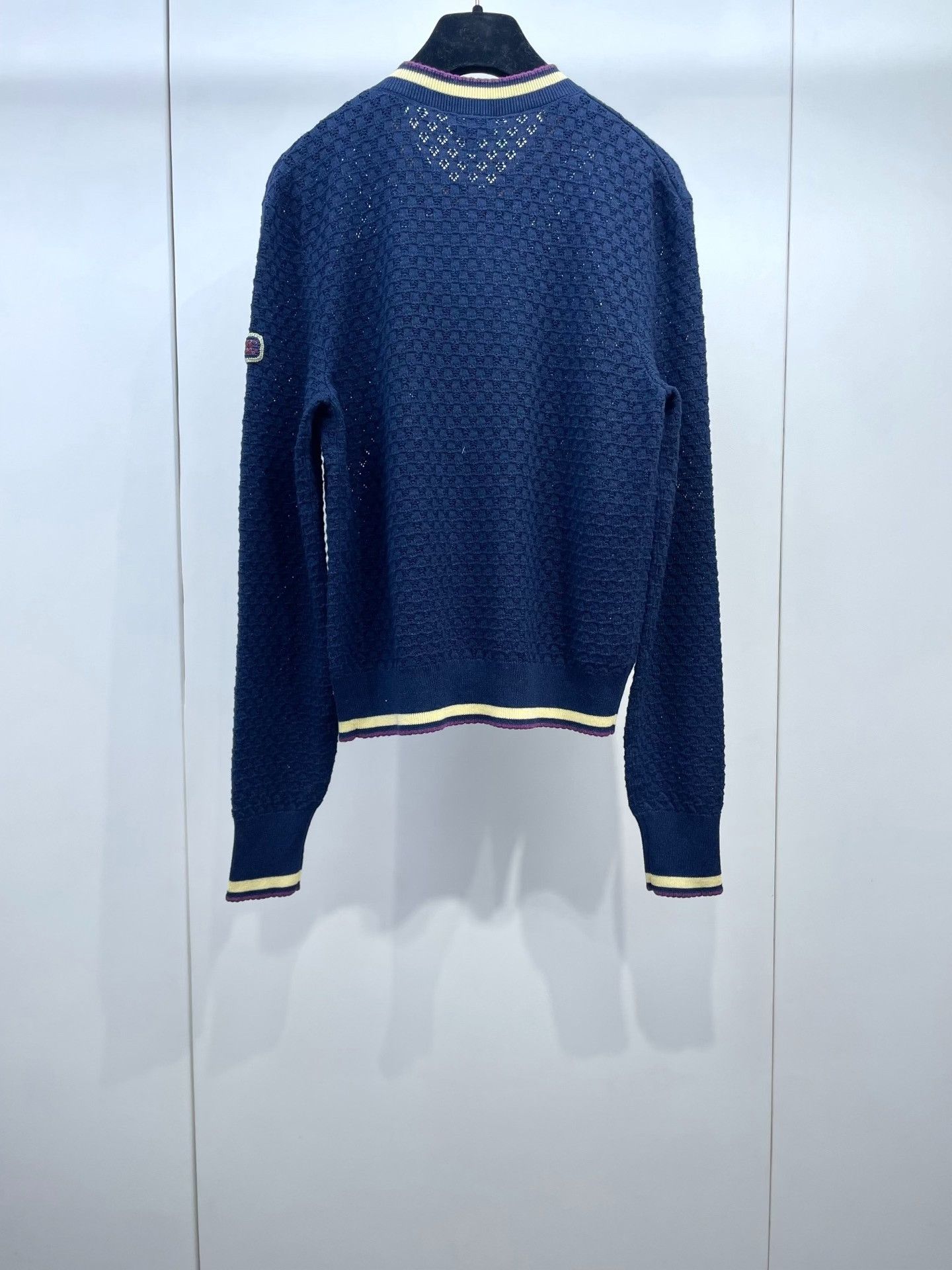 Chanel Chanel 26C Navy Openwork Knit Cardigan Size S / US 4 / IT 40 - 2 Thumbnail