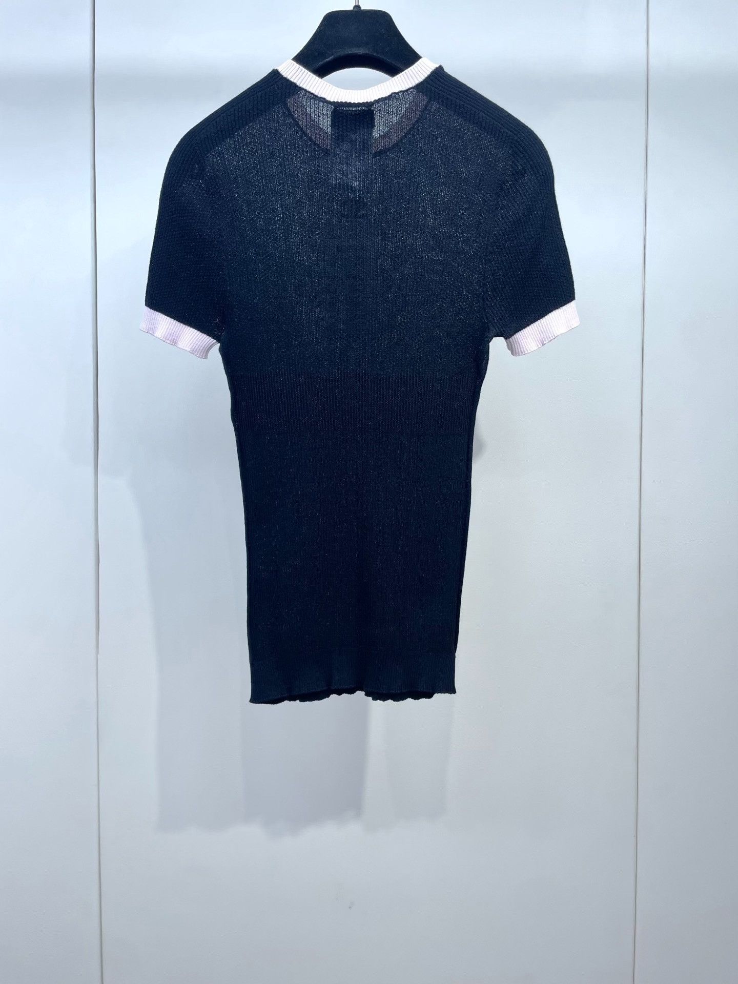 Chanel Chanel Black Pink Trim CC Diamond Knit Top Size S / US 4 / IT 40 - 2 Thumbnail