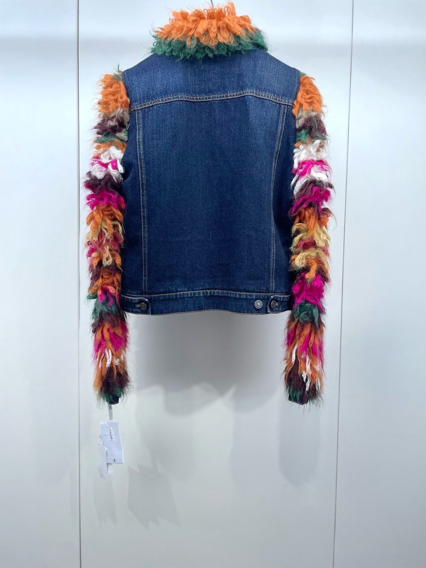 Dior DIOR Colorful Furry Sleeve Denim Jacket Size XS / US 0-2 / IT 36-38 - 2 Thumbnail