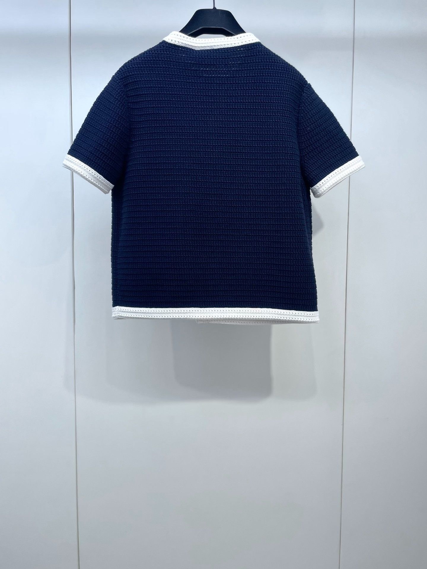 Gucci Gucci Navy Knit Short-Sleeve Cardigan Size S / US 4 / IT 40 - 2 Thumbnail