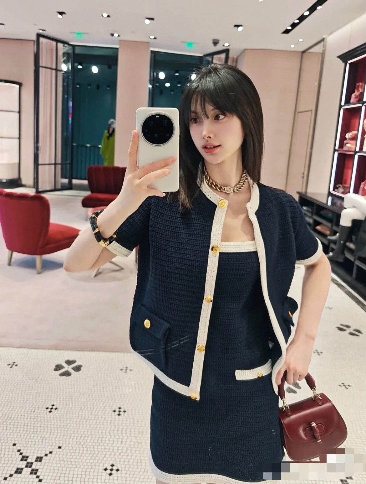 Gucci Gucci Navy Knit Short-Sleeve Cardigan Size S / US 4 / IT 40 - 8 Thumbnail