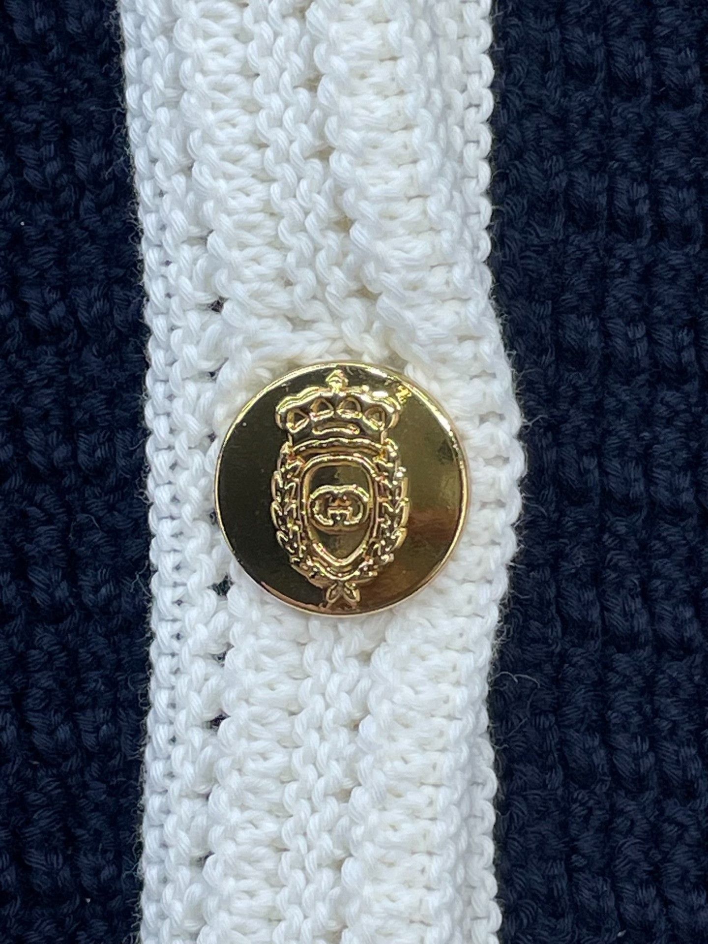 Gucci Gucci Navy Knit Short-Sleeve Cardigan Size S / US 4 / IT 40 - 3 Thumbnail