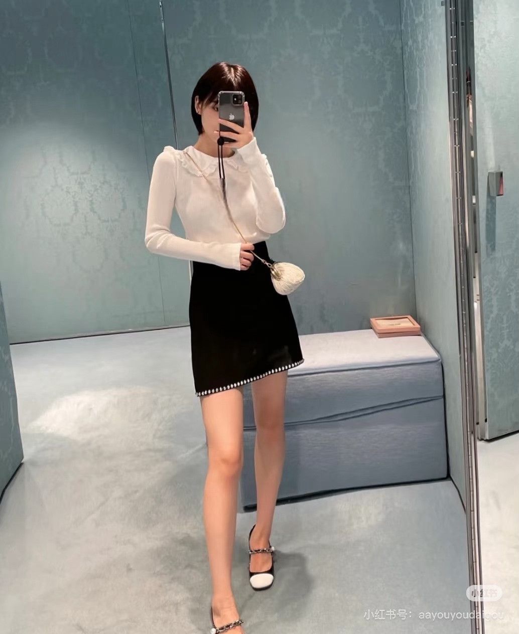 Miu Miu MiuMiu Rivet Black Short Skirt Size 38" / US 16 / IT 52 - 9 Thumbnail