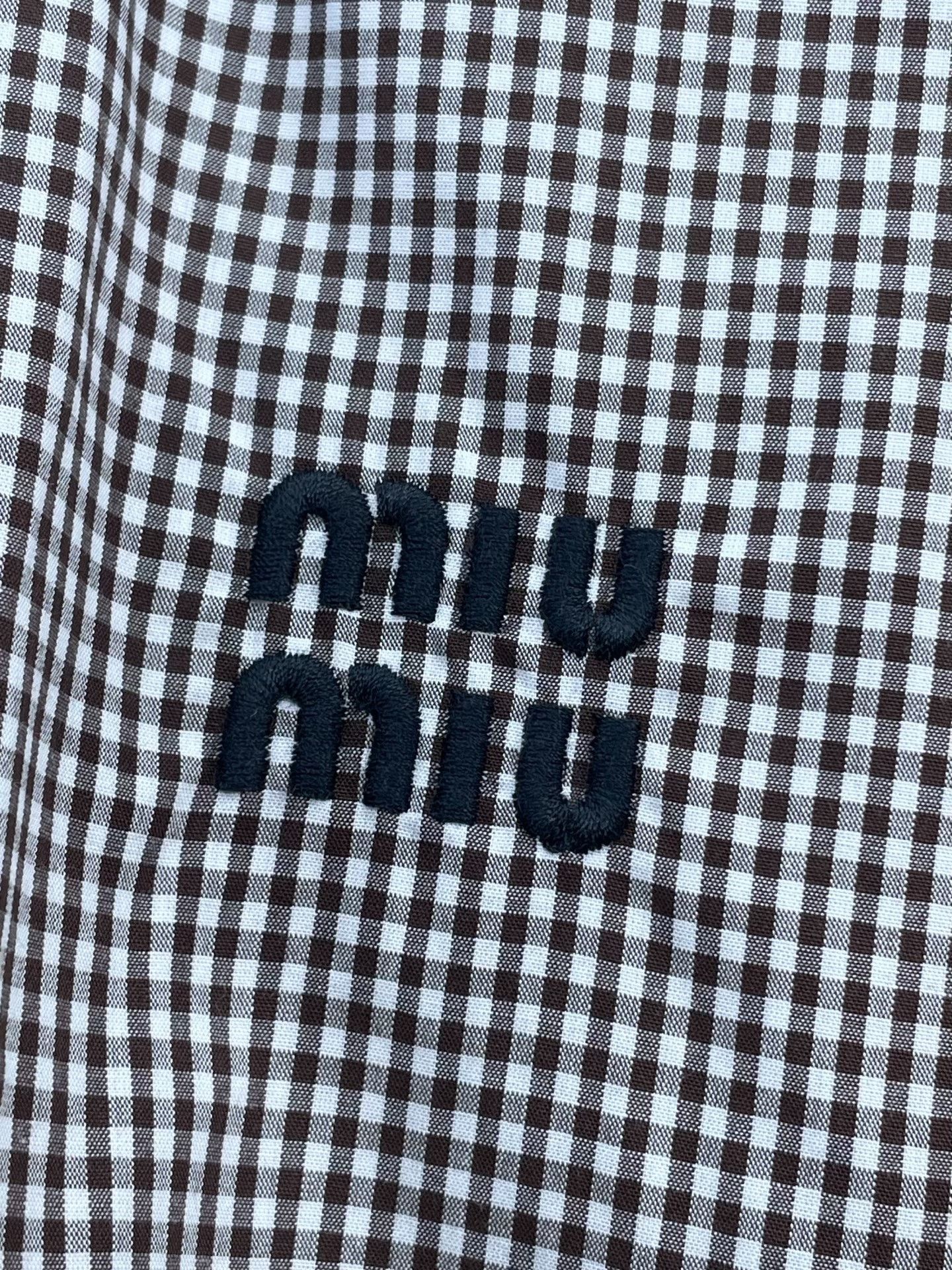 Miu Miu Miu Miu Plaid Embroidered Letter Shirt Size S / US 4 / IT 40 - 3 Thumbnail