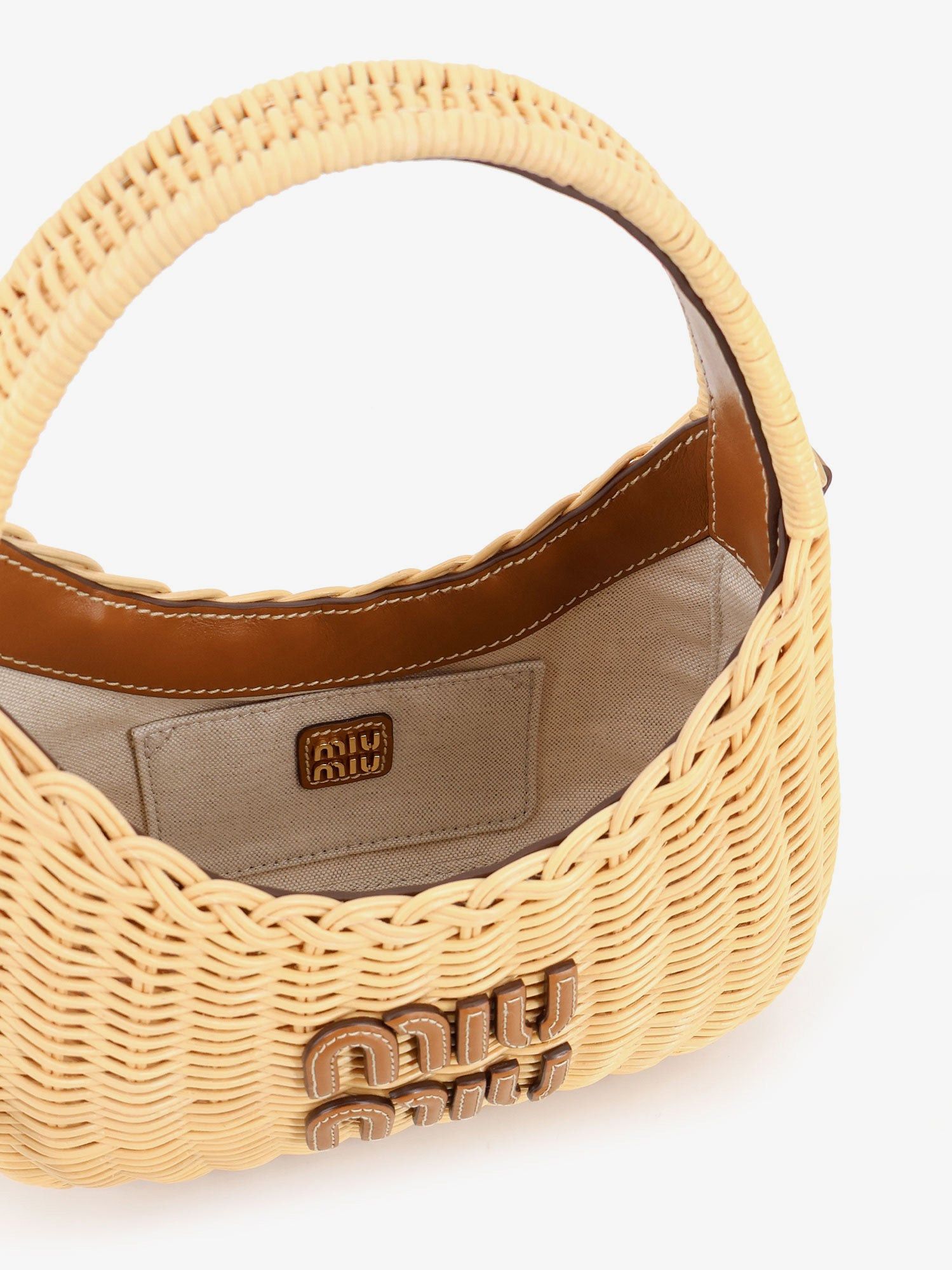 Miu Miu Wander Raffia Handbag Size ONE SIZE - 5 Thumbnail