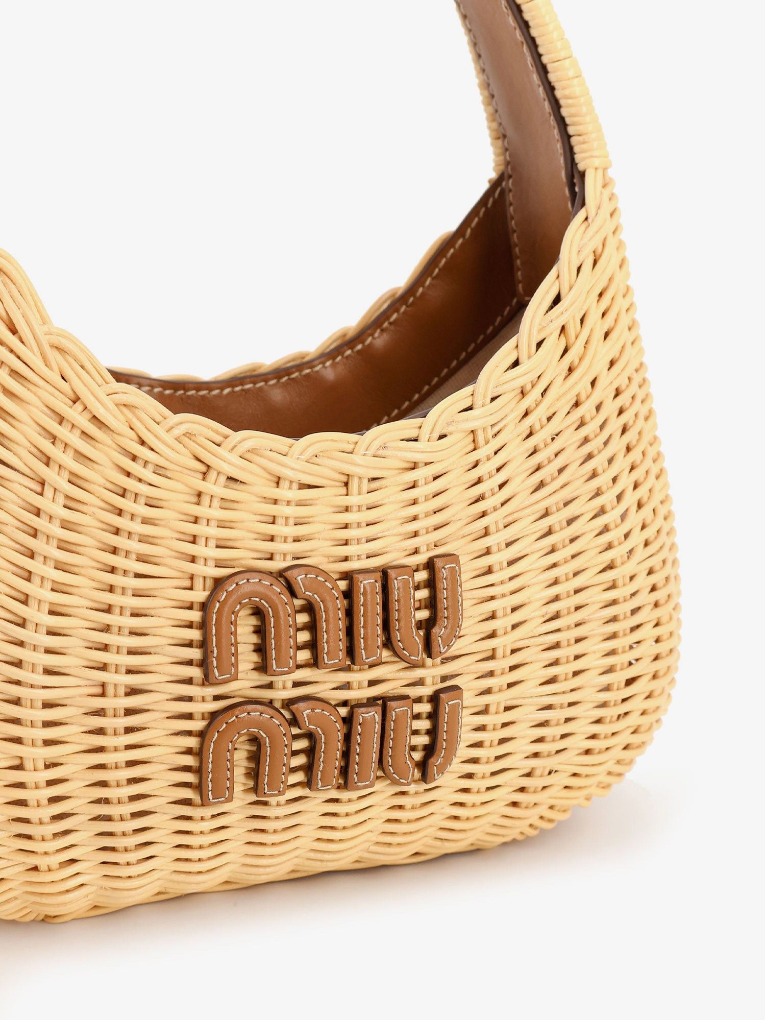 Miu Miu Wander Raffia Handbag Size ONE SIZE - 4 Thumbnail