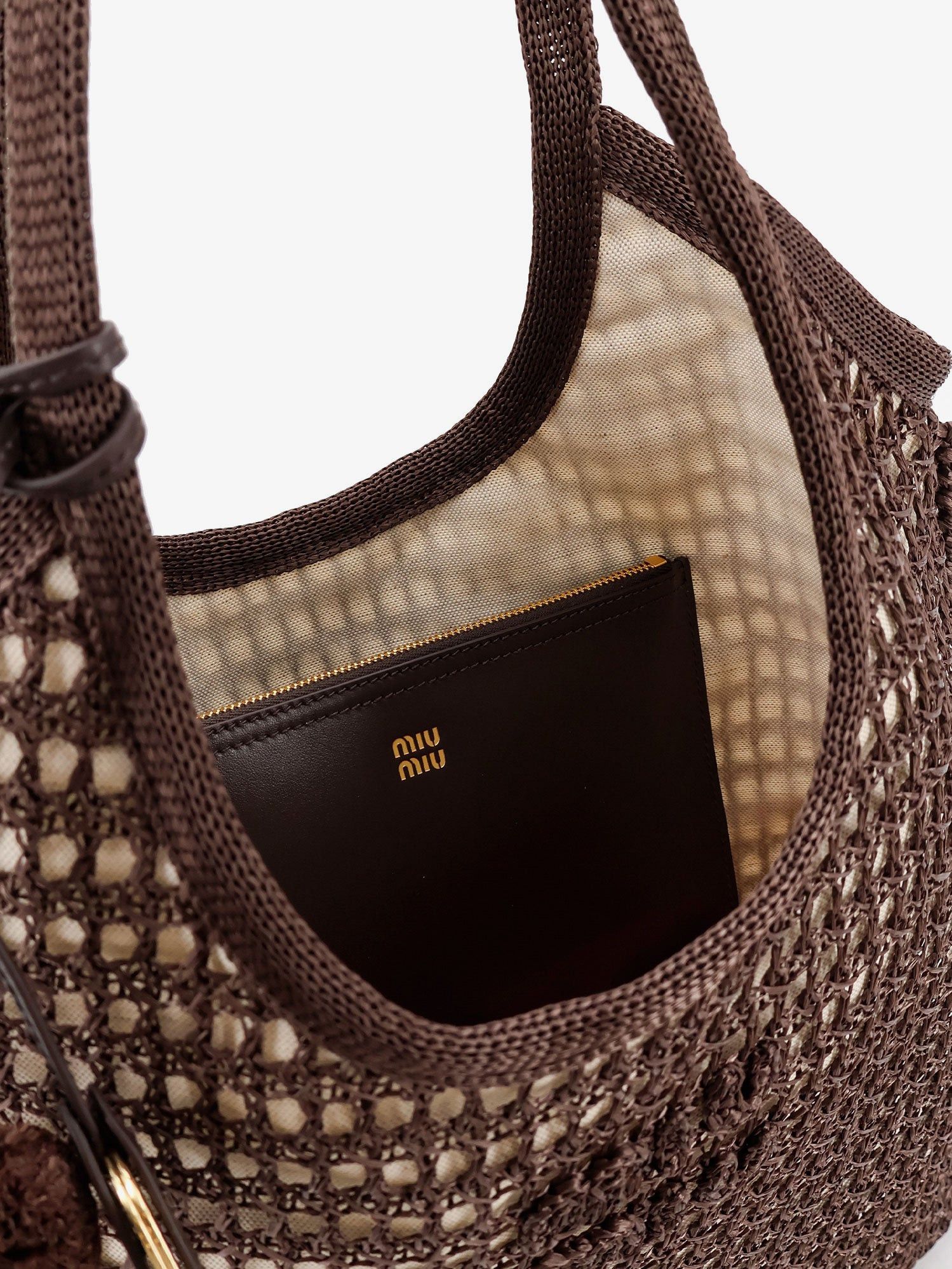Miu Miu Crochet Mesh Shopping Bag With Tone-On-Tone Logo On The Front Size ONE SIZE - 5 Thumbnail