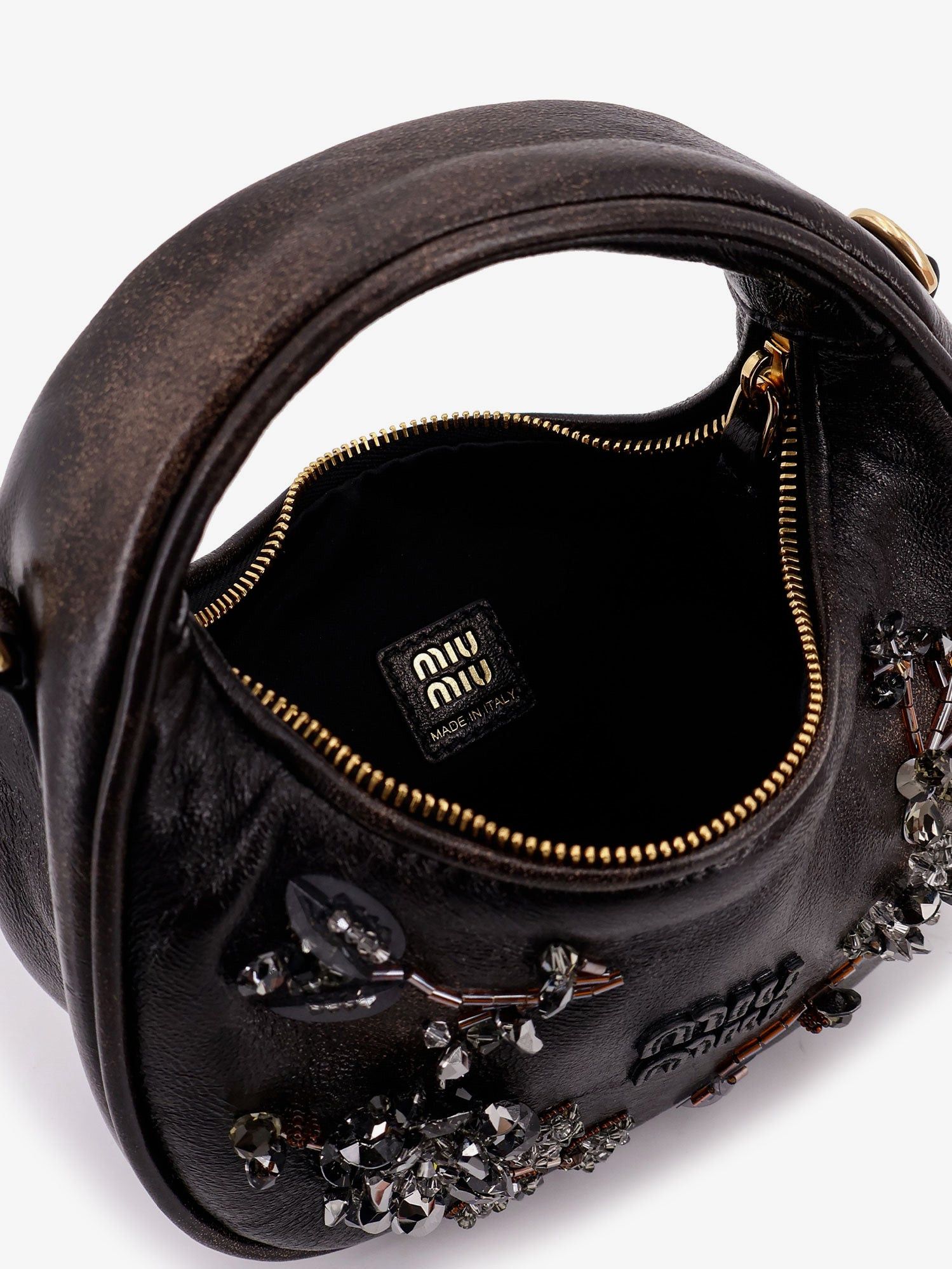 Miu Miu Wander Leather Mini Crossbody Bag With Embroidery Size ONE SIZE - 4 Thumbnail