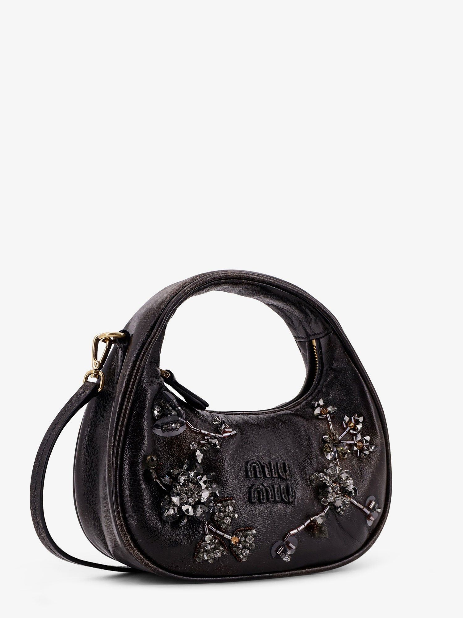Miu Miu Wander Leather Mini Crossbody Bag With Embroidery Size ONE SIZE - 3 Thumbnail