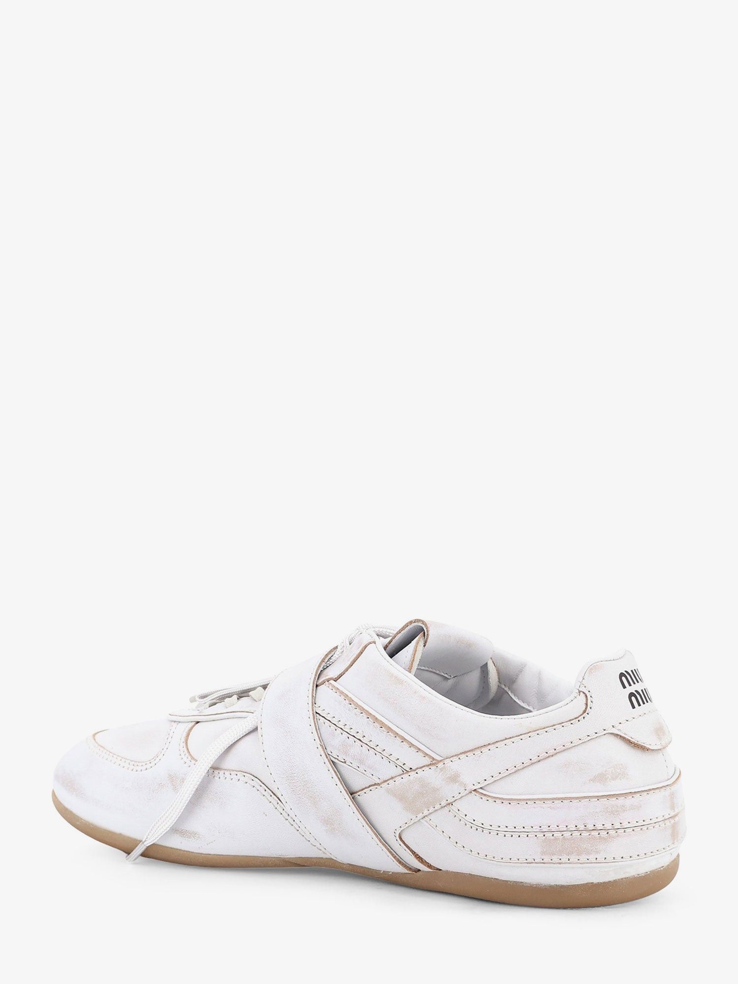 Miu Miu Used-Effect Leather Sneakers With Metal Buckle Detail Size US 11 / IT 41 - 3 Thumbnail