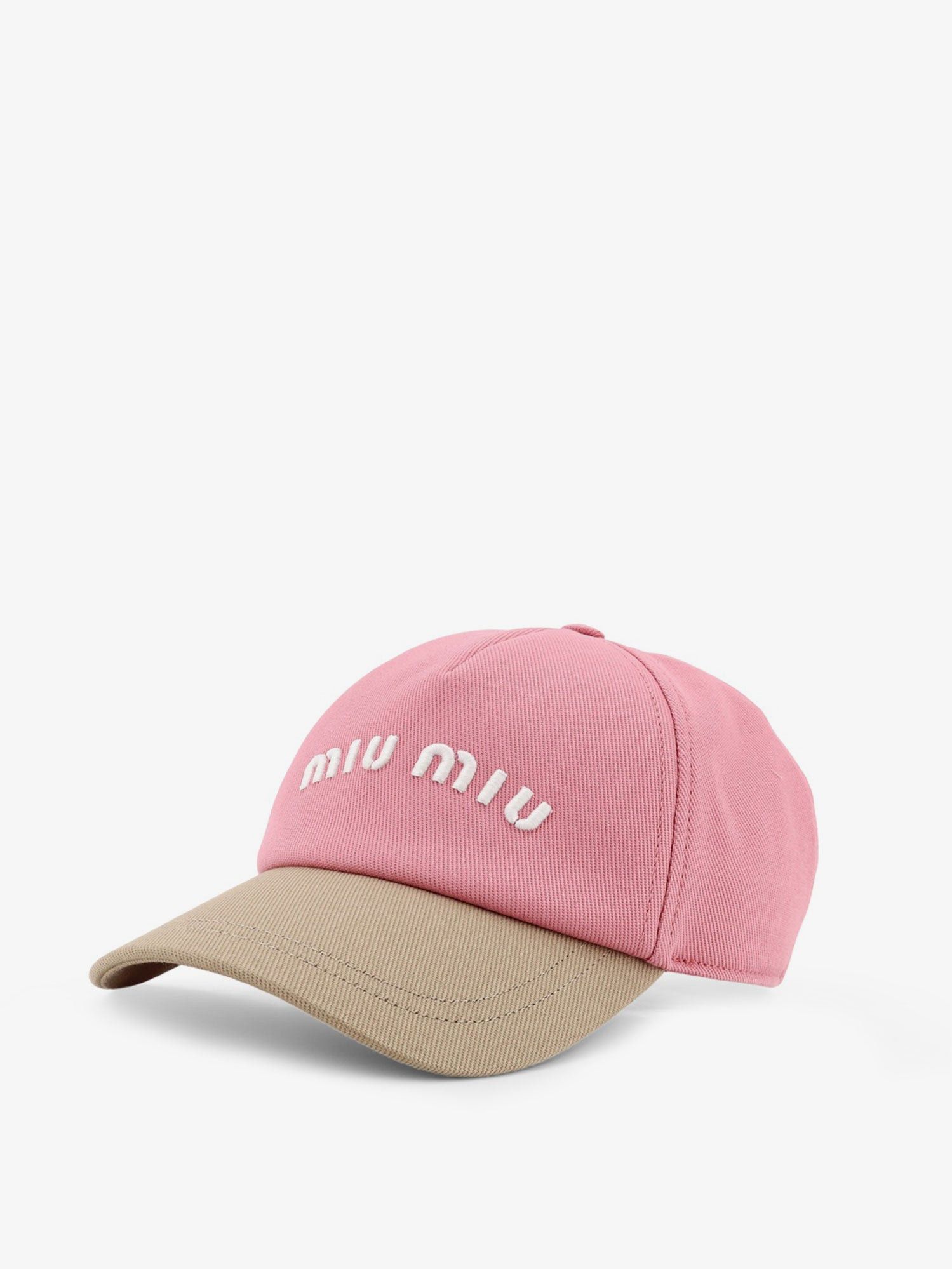 Miu Miu Cotton Hat With Embroidered Lettering Logo Size ONE SIZE - 2 Thumbnail