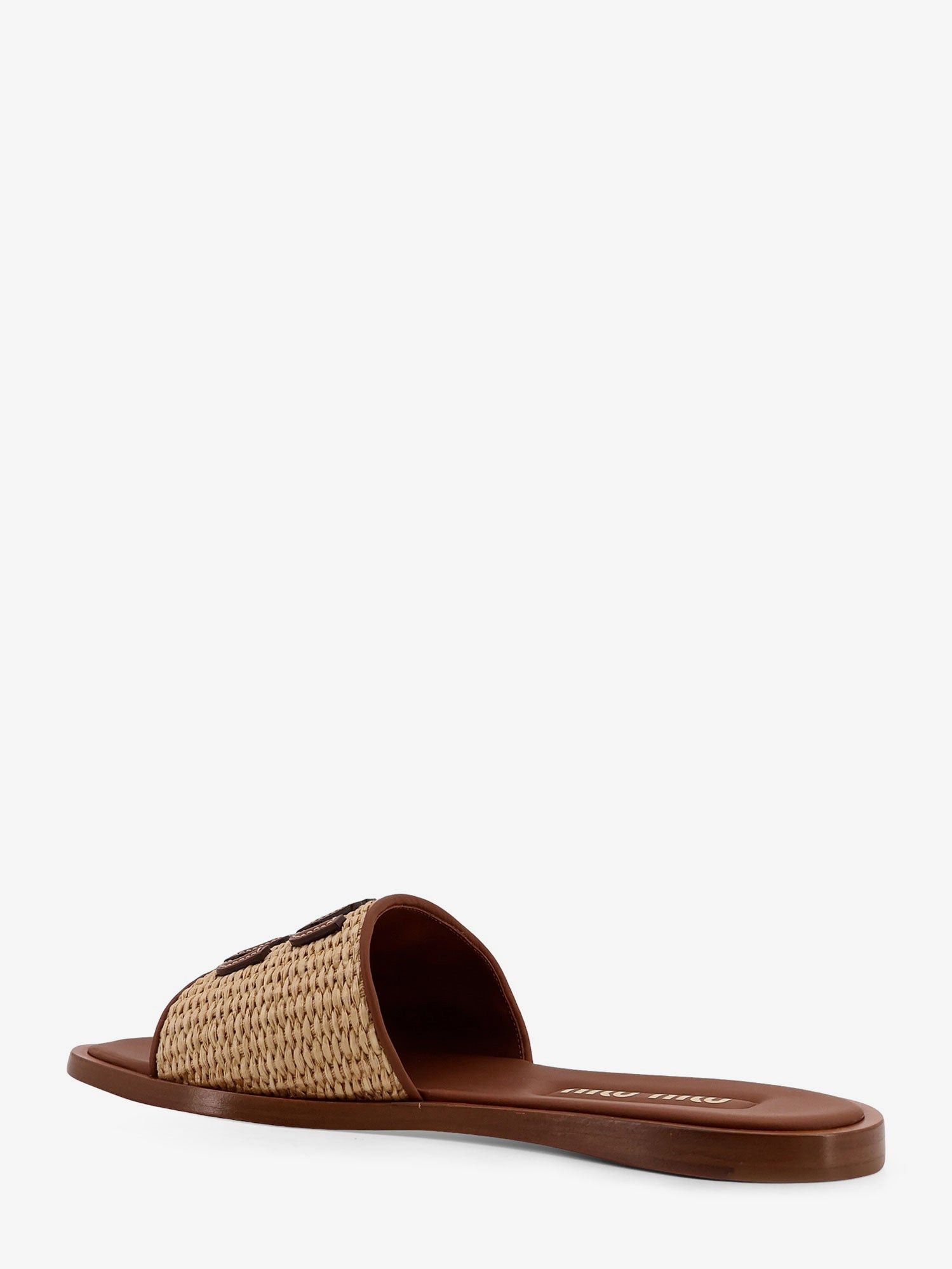 Miu Miu Raffia And Leather Sandals With Logo Lettering Size US 6 / IT 36 - 3 Thumbnail