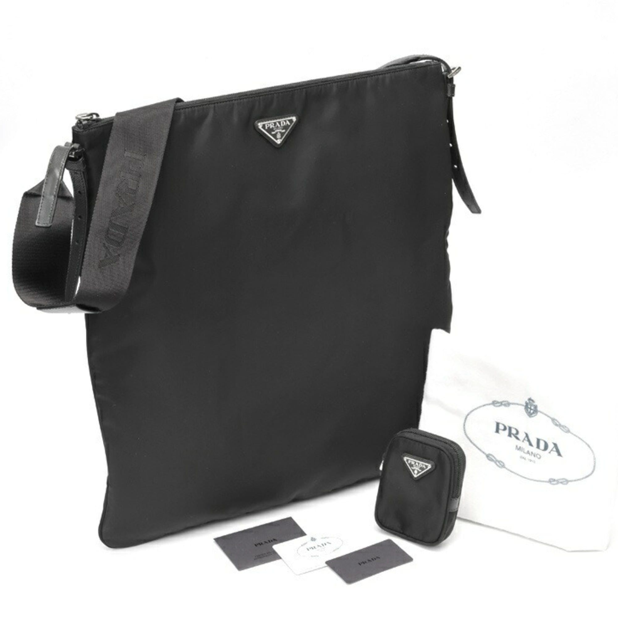 Prada Prada Shoulder Bag 2VH123 Nylon Saffiano Leather Black Size ONE SIZE - 6 Thumbnail