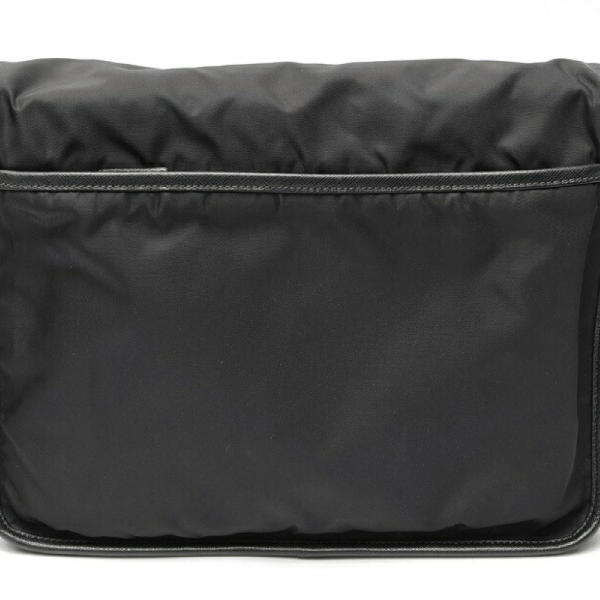 Prada Prada Nylon x Saffiano Leather Shoulder Bag 2VD768 Black Size ONE SIZE - 3 Thumbnail