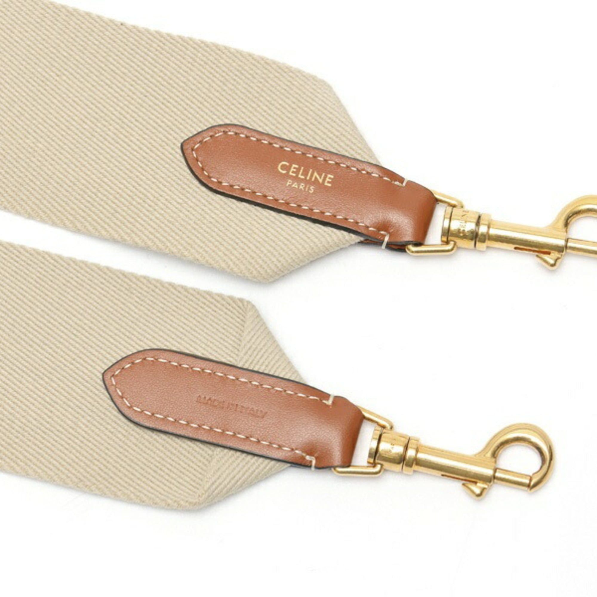 Celine Celine Jacquard Shoulder Strap 49S02 Beige White Size ONE SIZE - 4 Thumbnail