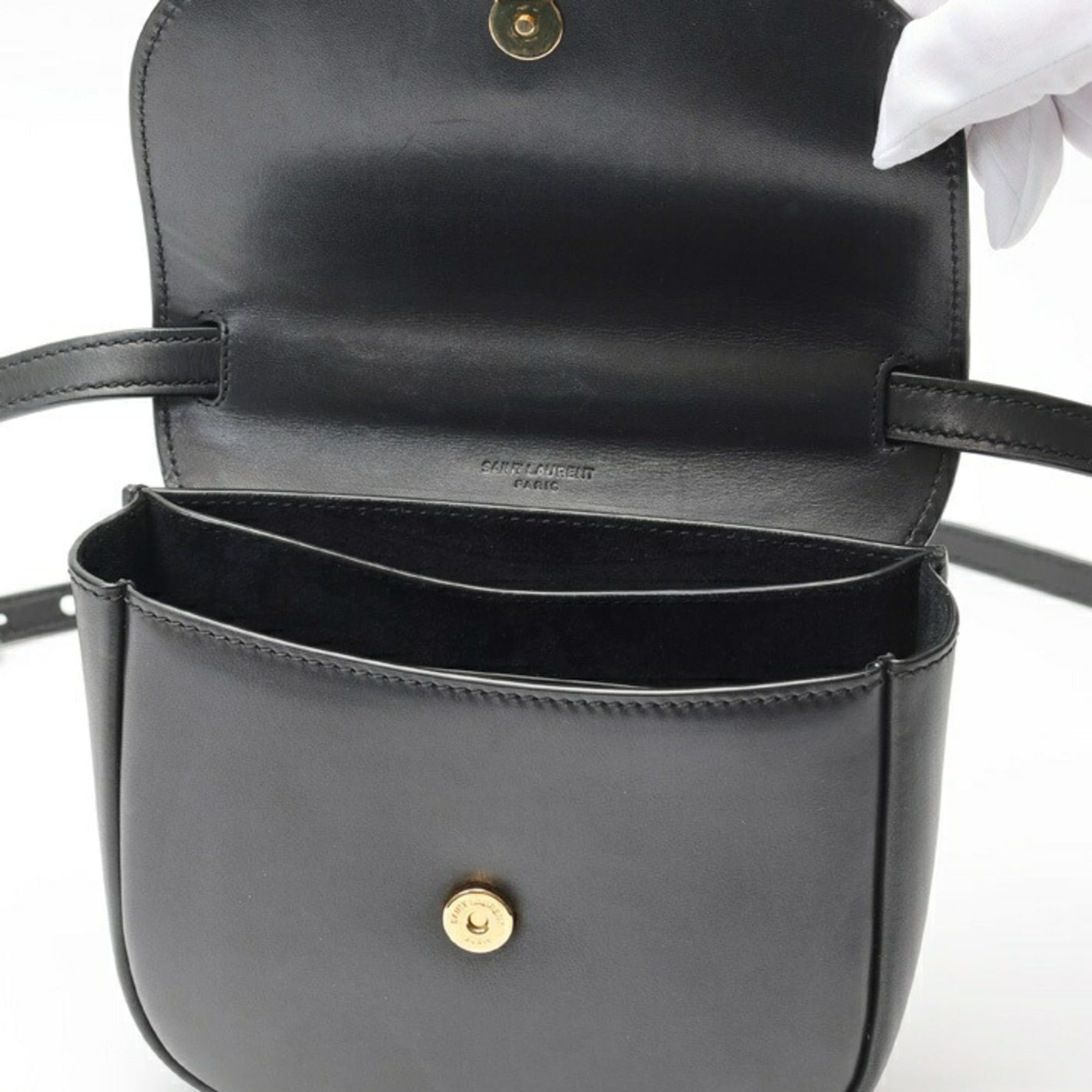 Saint Laurent Paris Saint Laurent Kaia Small Shoulder Bag 619740, Leather, Black Size ONE SIZE - 5 Thumbnail