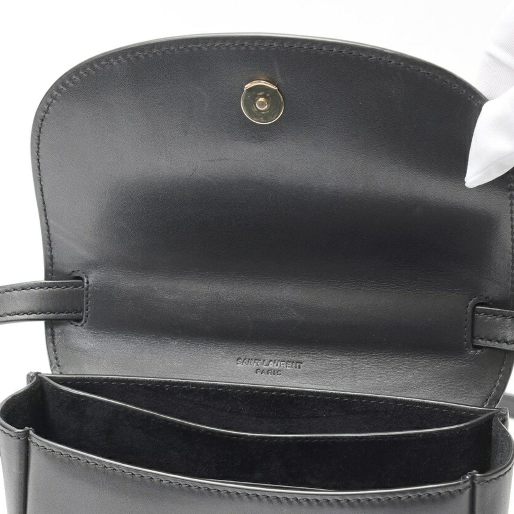 Saint Laurent Paris Saint Laurent Kaia Small Shoulder Bag 619740, Leather, Black Size ONE SIZE - 6 Thumbnail