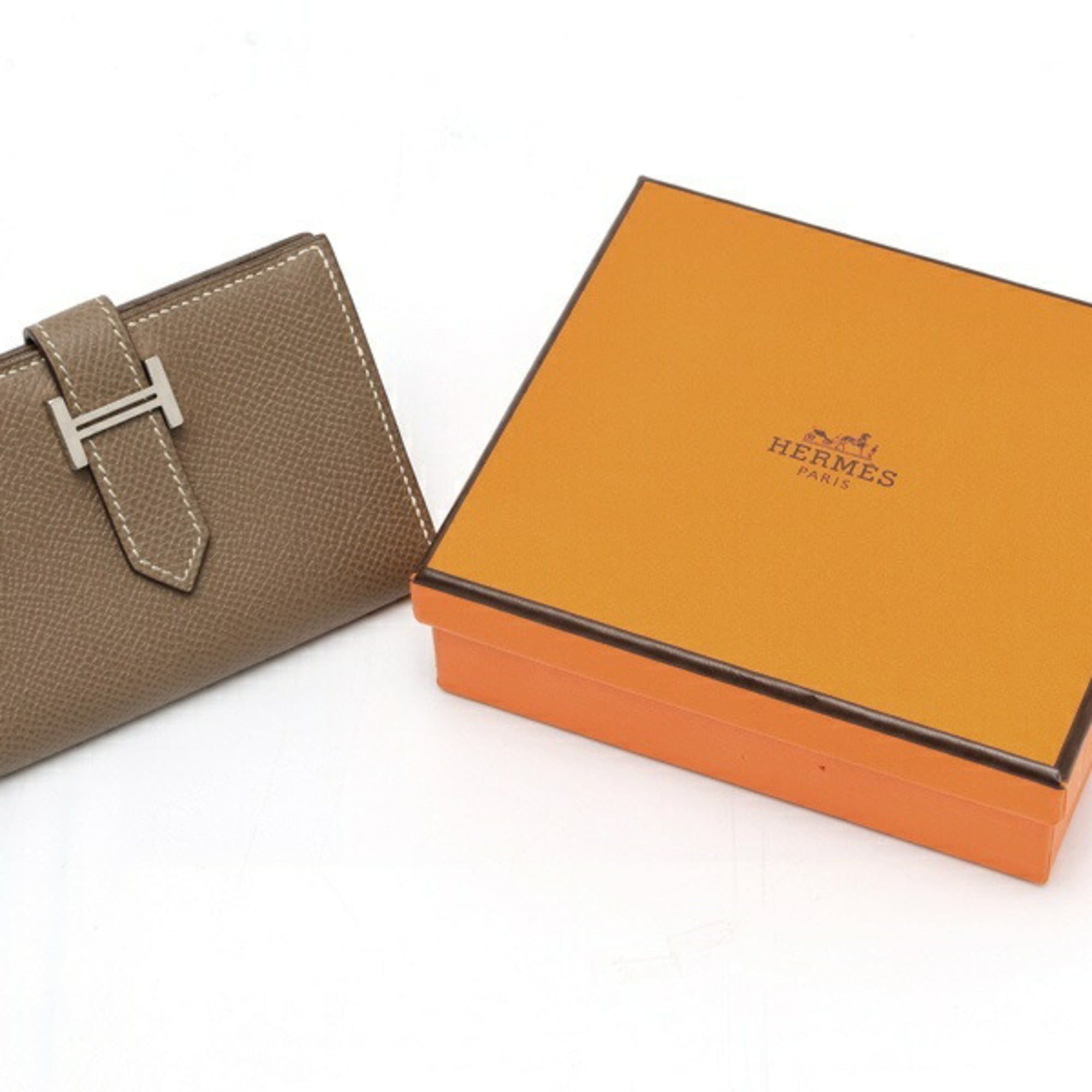 Hermes Hermes Bearn Mini Card Case, Veau Epsom Leather, Etoupe Size ONE SIZE - 7 Thumbnail