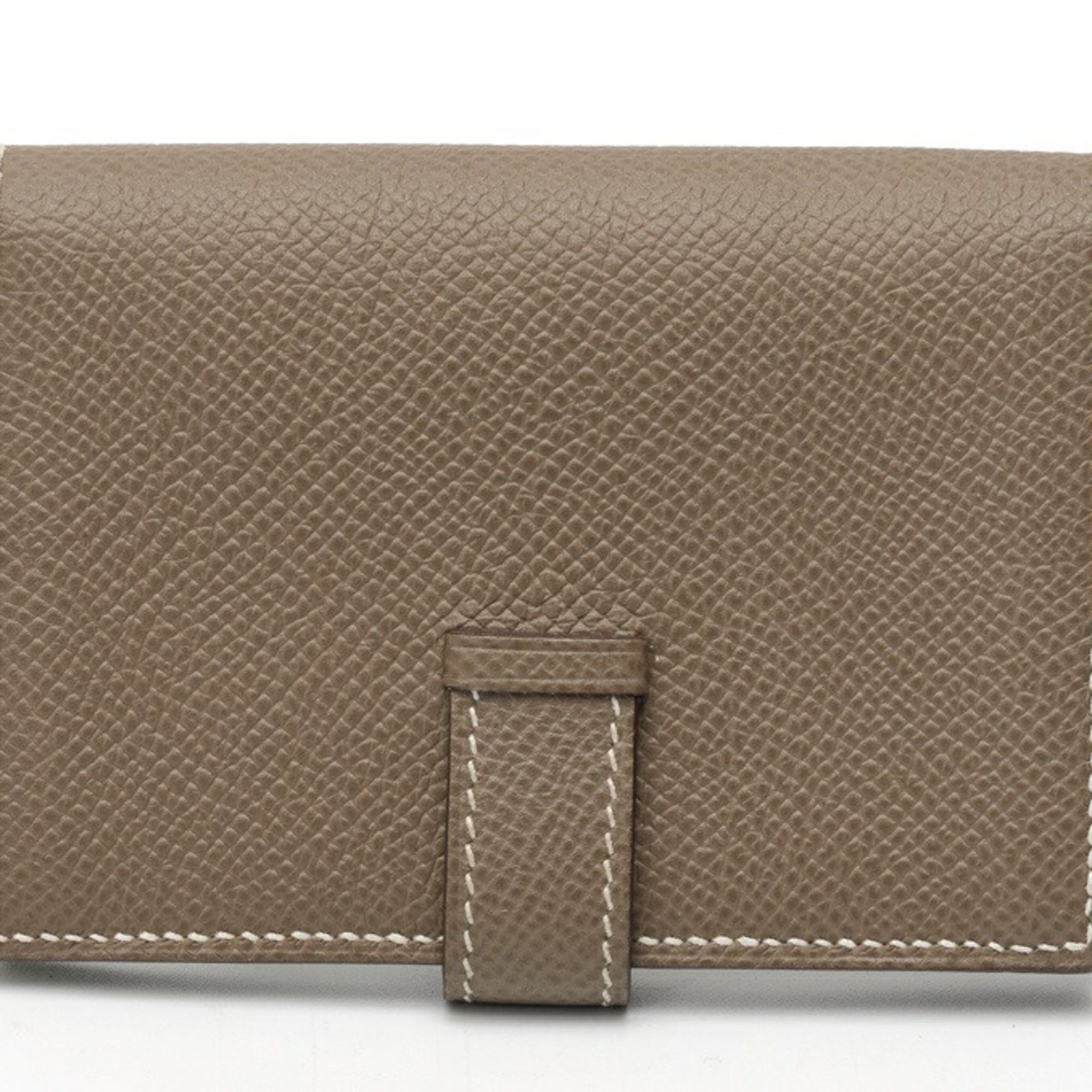 Hermes Hermes Bearn Mini Card Case, Veau Epsom Leather, Etoupe Size ONE SIZE - 2 Thumbnail