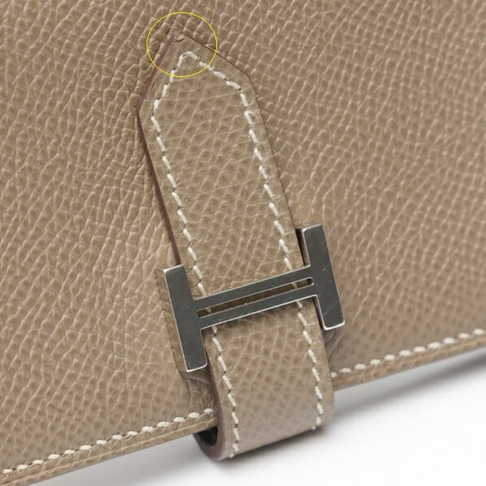 Hermes Hermes Bearn Mini Card Case, Veau Epsom Leather, Etoupe Size ONE SIZE - 4 Thumbnail