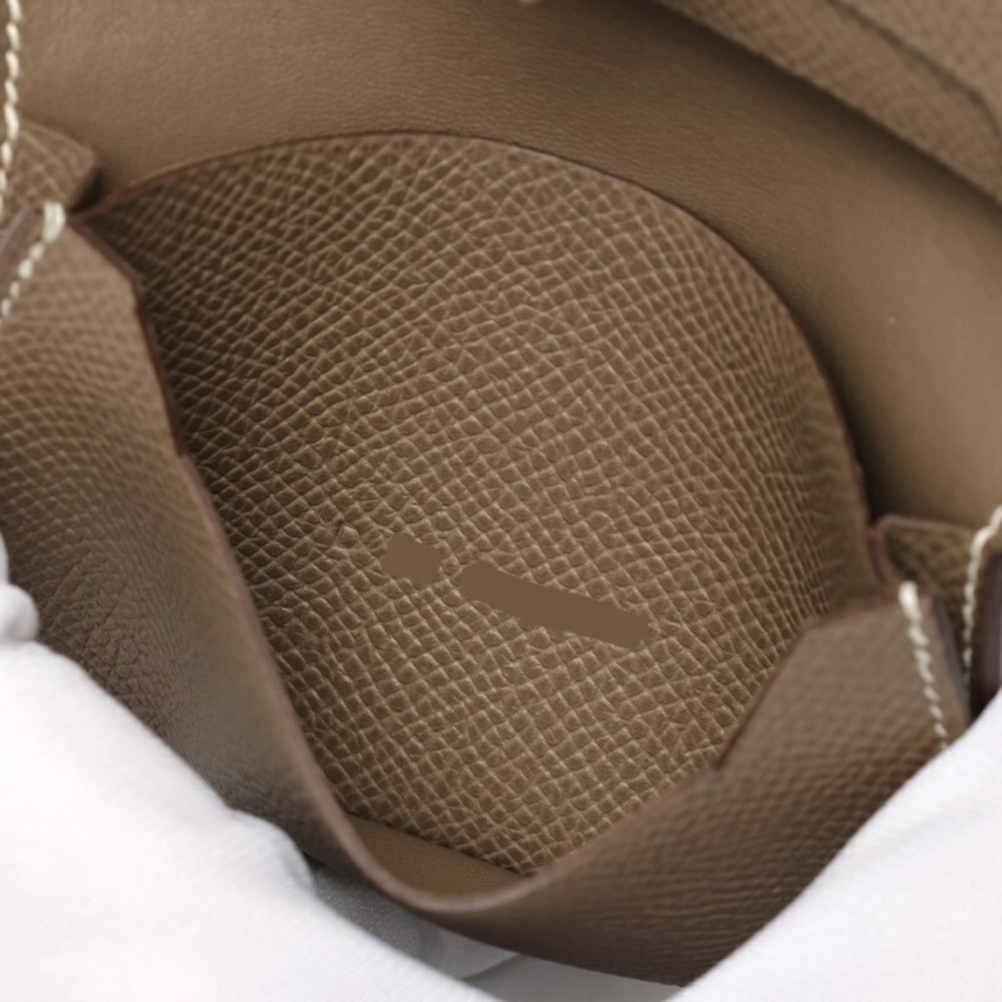 Hermes Hermes Bearn Mini Card Case, Veau Epsom Leather, Etoupe Size ONE SIZE - 6 Thumbnail