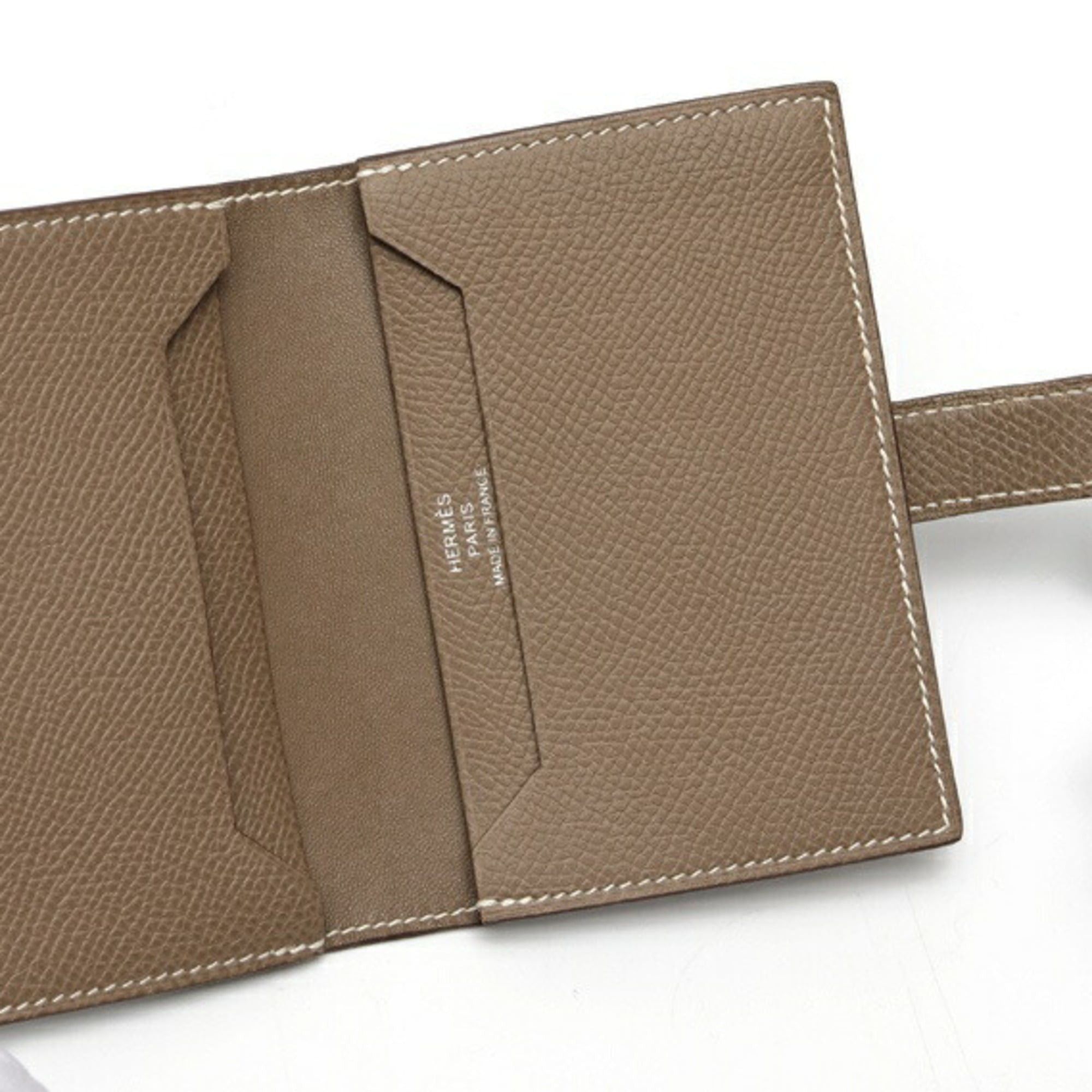 Hermes Hermes Bearn Mini Card Case, Veau Epsom Leather, Etoupe Size ONE SIZE - 5 Thumbnail