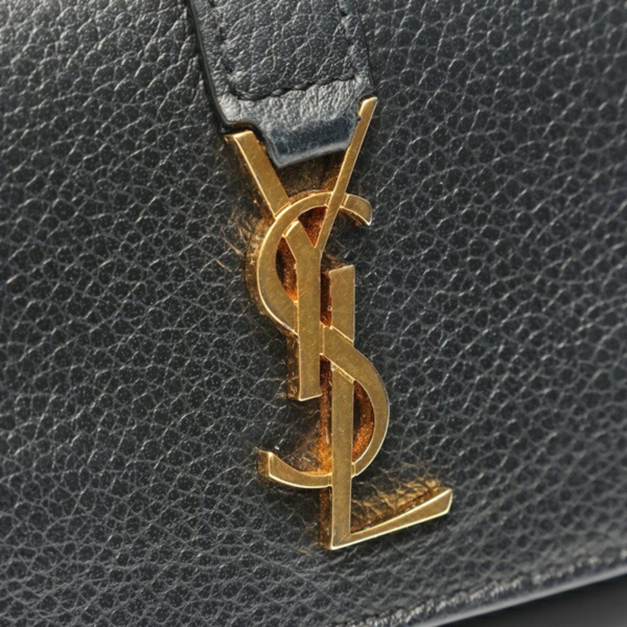 Saint Laurent Paris Saint Laurent Cassandra Origami Tiny Wallet 620287, Leather, Black Size ONE SIZE - 4 Thumbnail